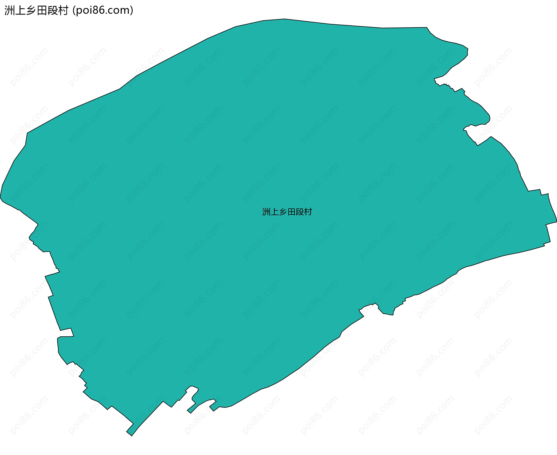 洲上乡田段村边界地图