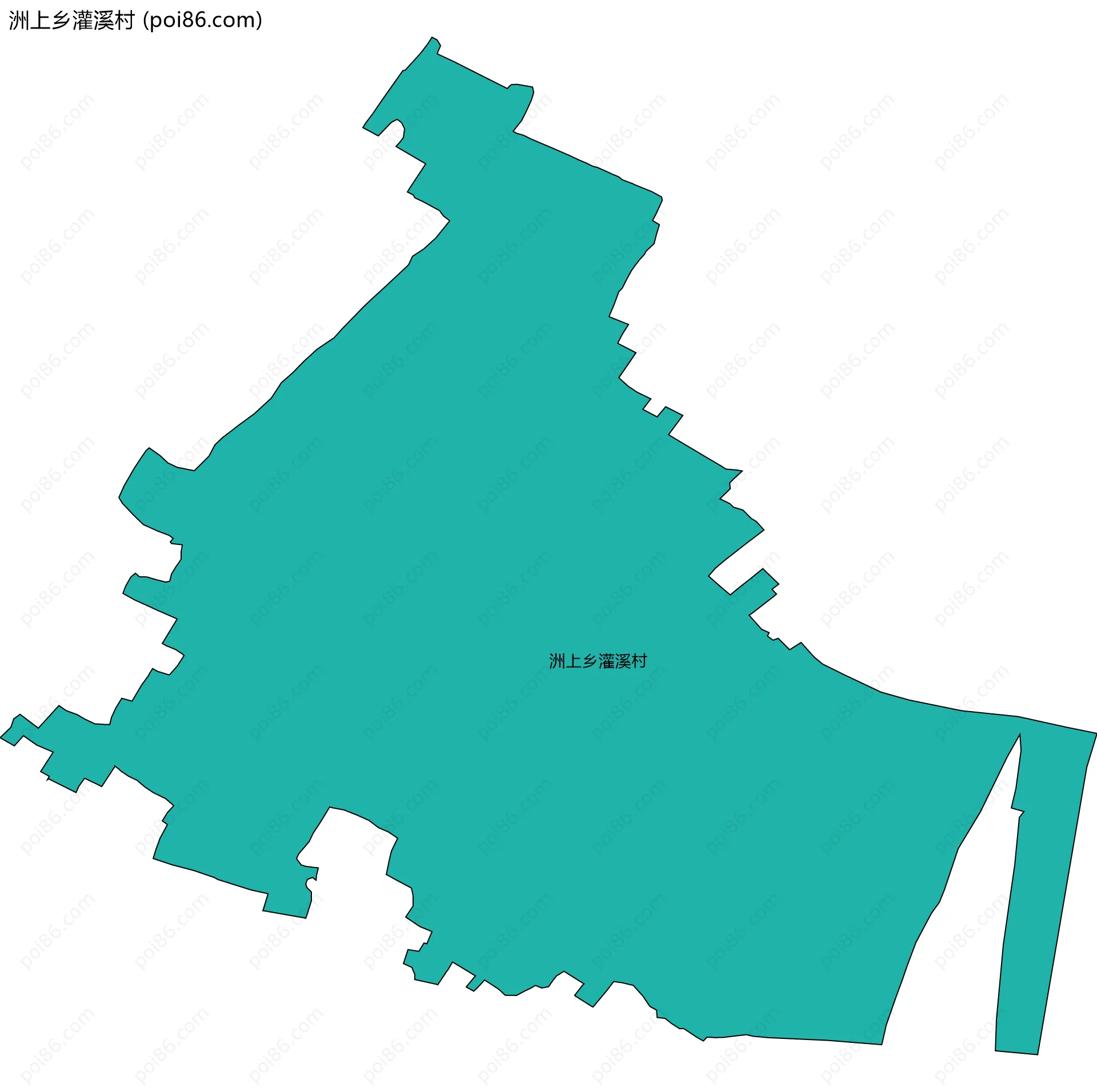 洲上乡灌溪村边界地图