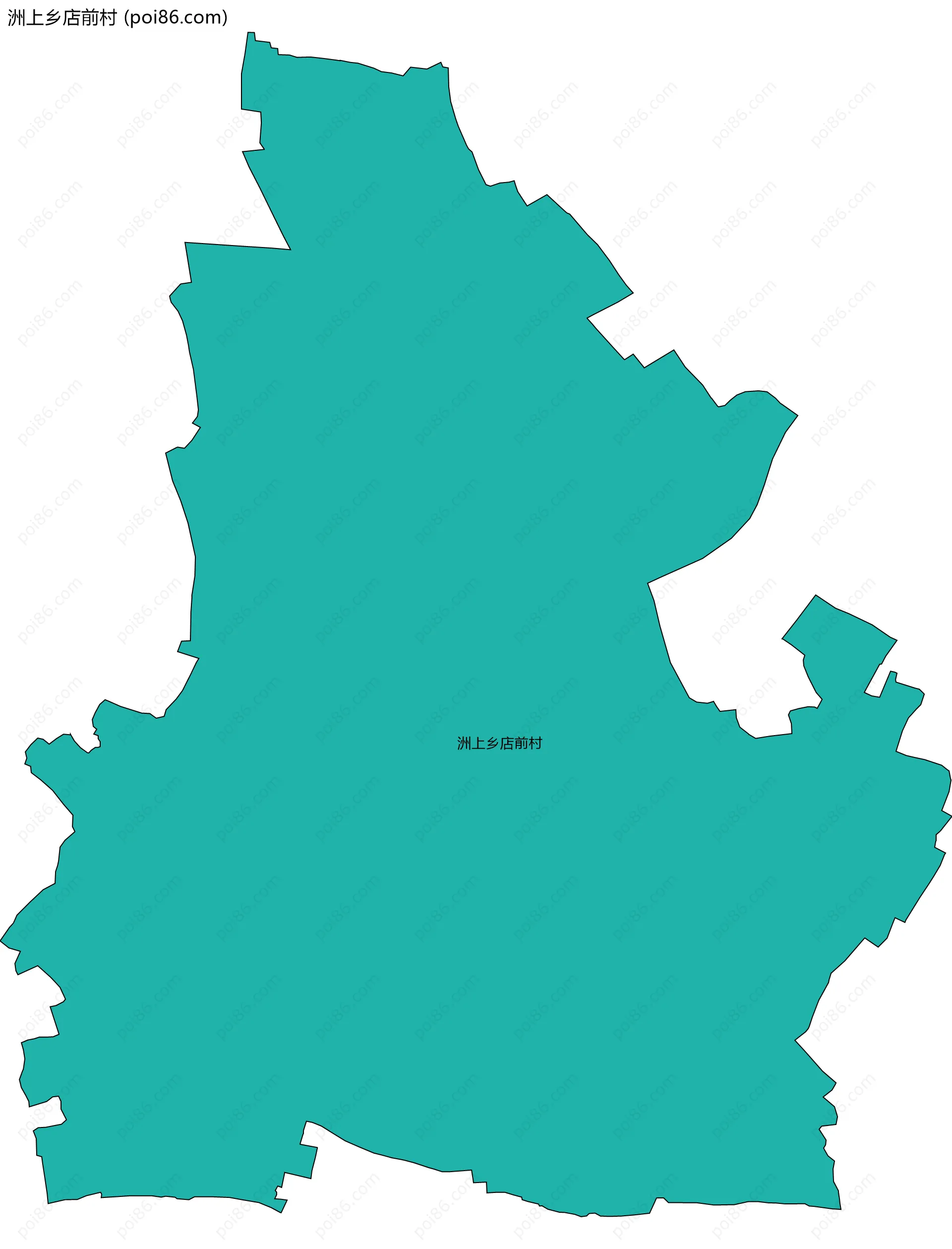 洲上乡店前村边界地图