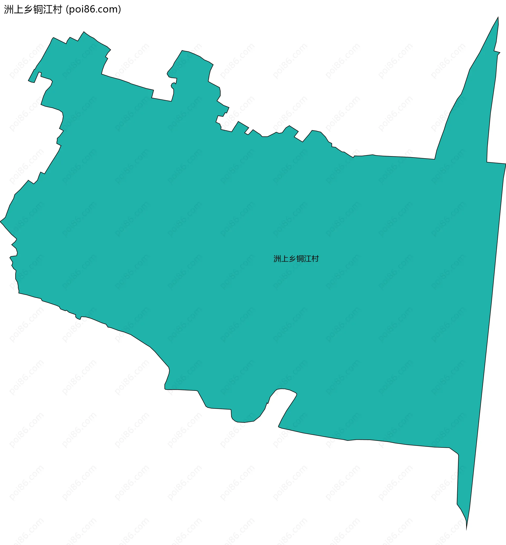 洲上乡铜江村边界地图