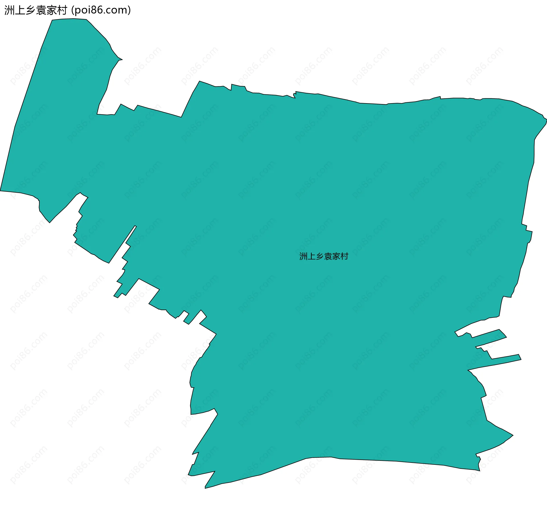 洲上乡袁家村边界地图