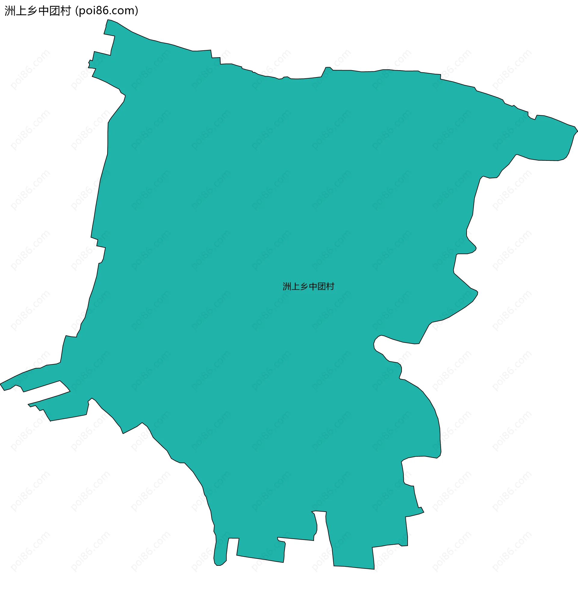 洲上乡中团村边界地图