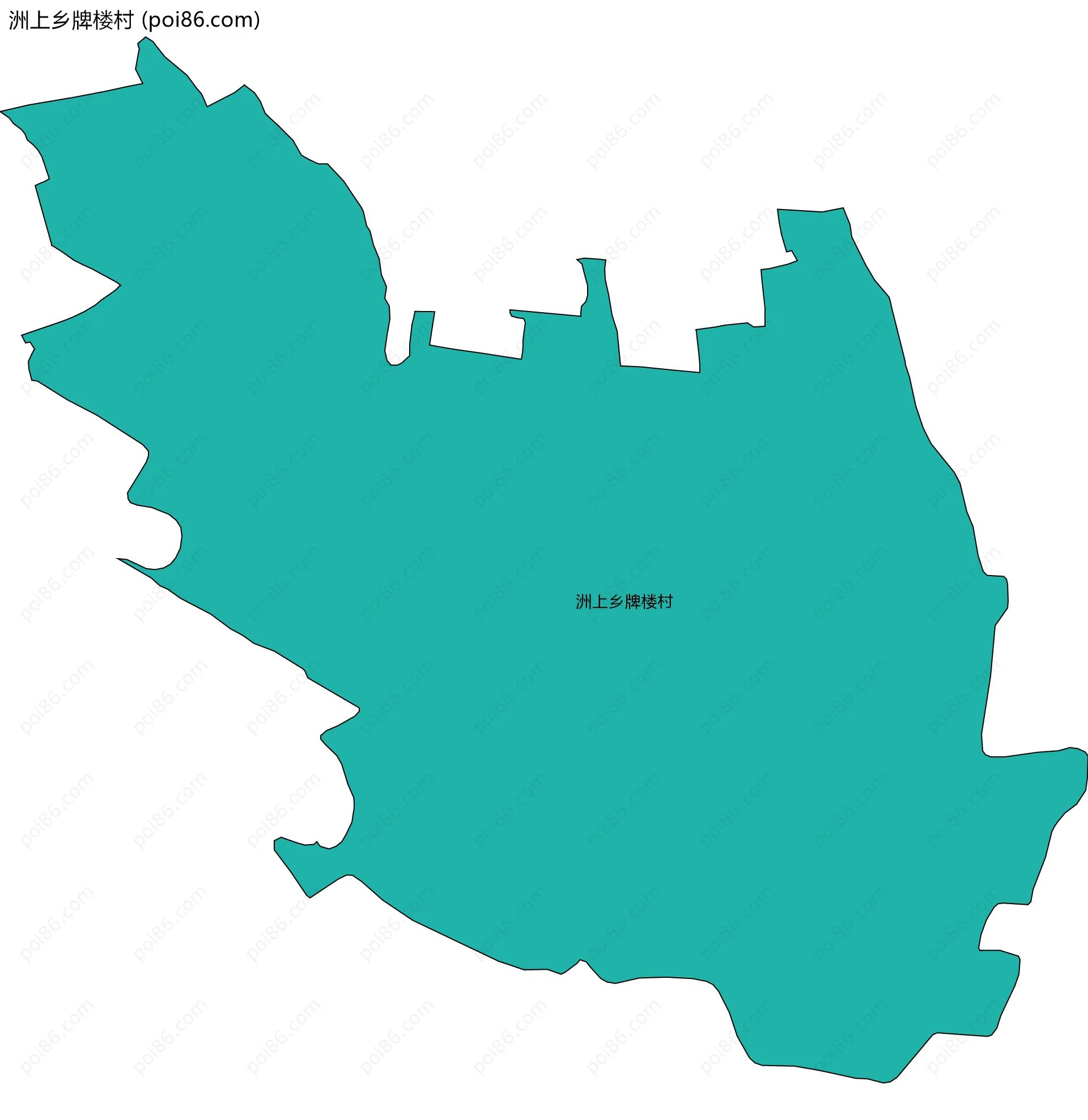 洲上乡牌楼村边界地图