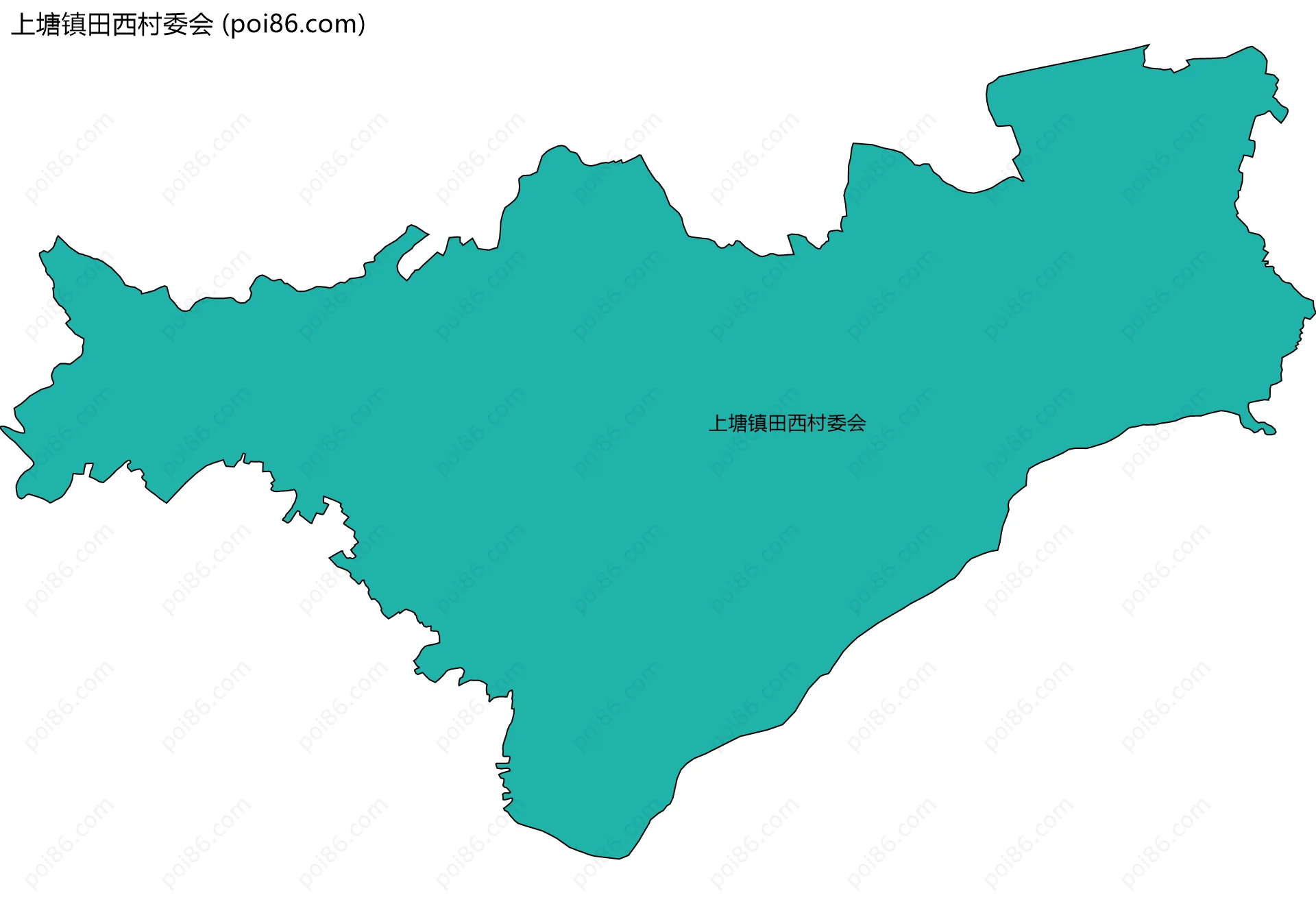 上塘镇田西村委会边界地图