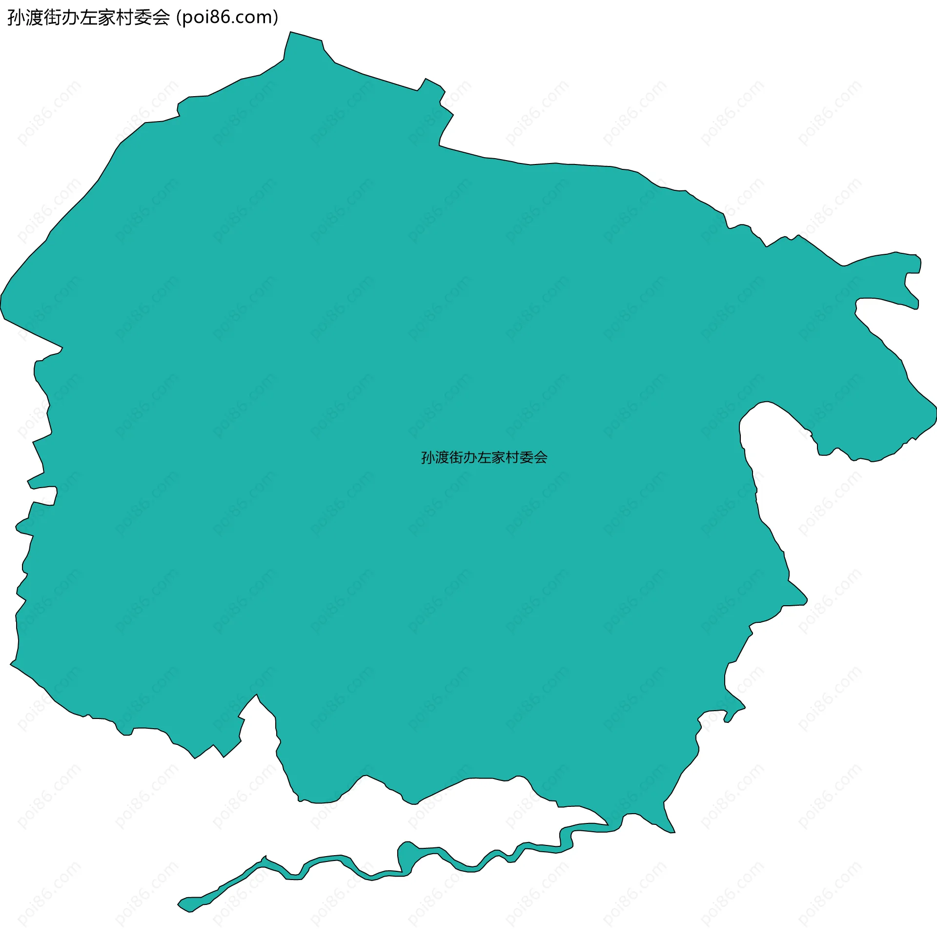 孙渡街办左家村委会边界地图