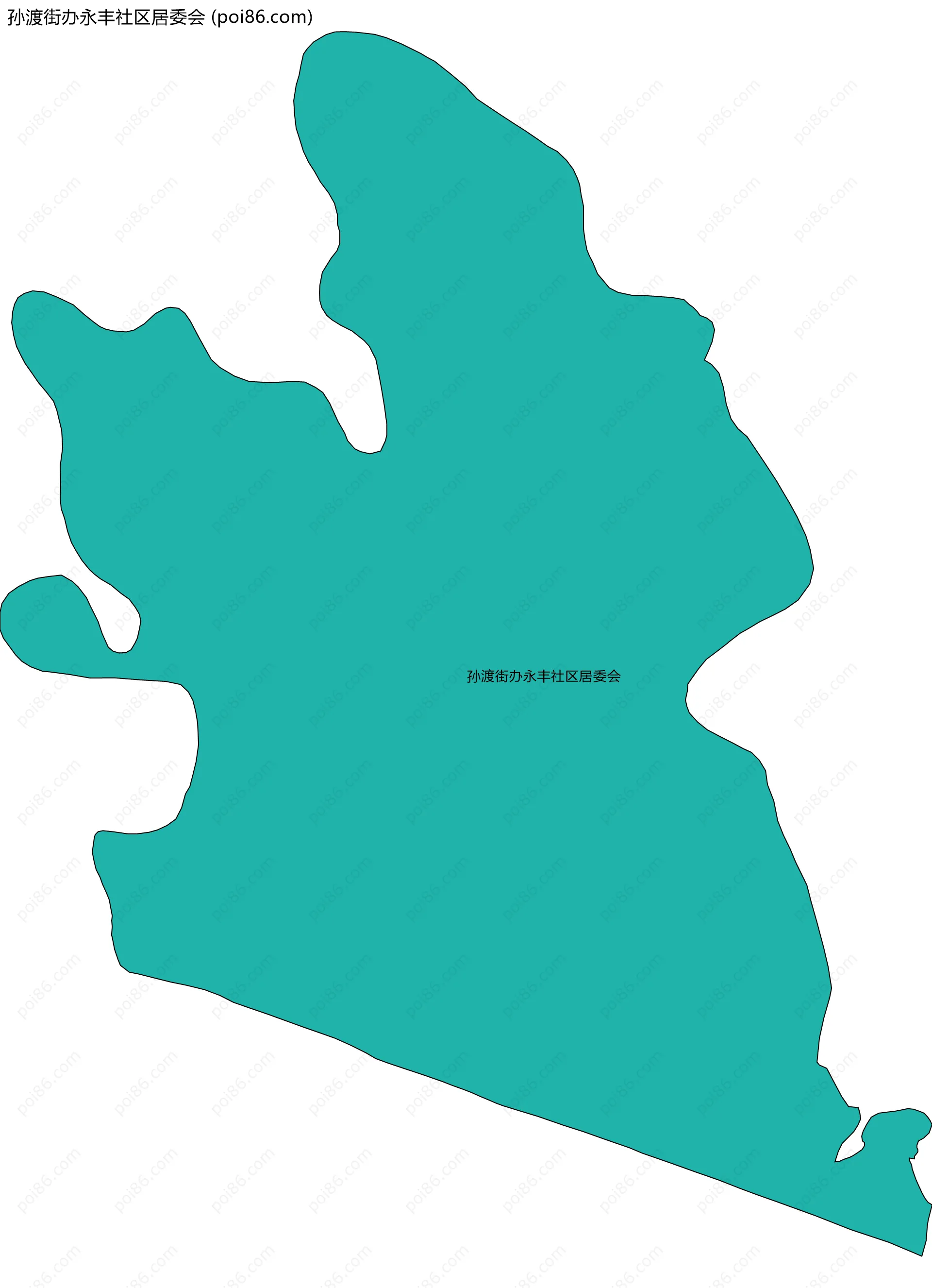 孙渡街办永丰社区居委会边界地图