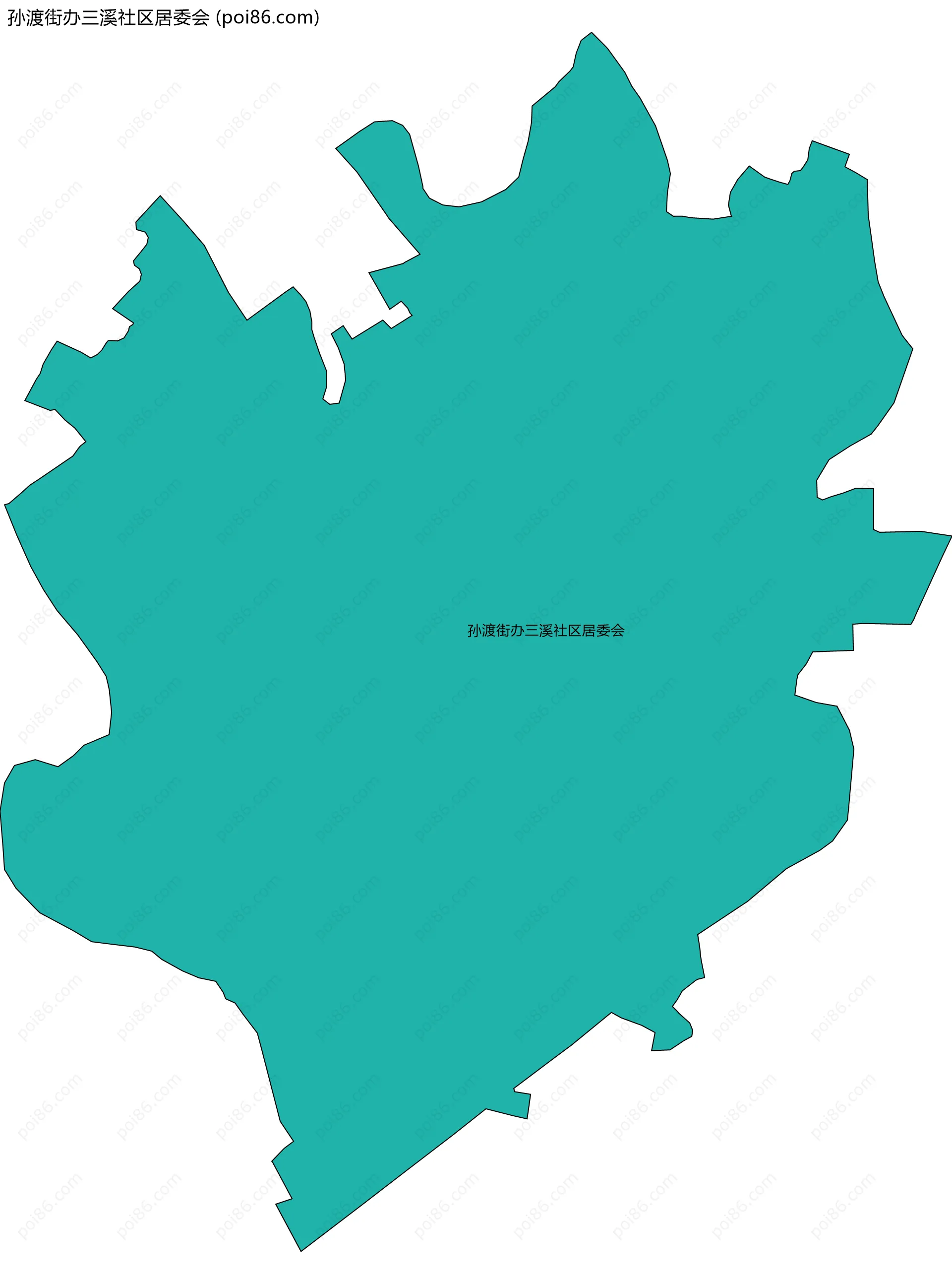 孙渡街办三溪社区居委会边界地图
