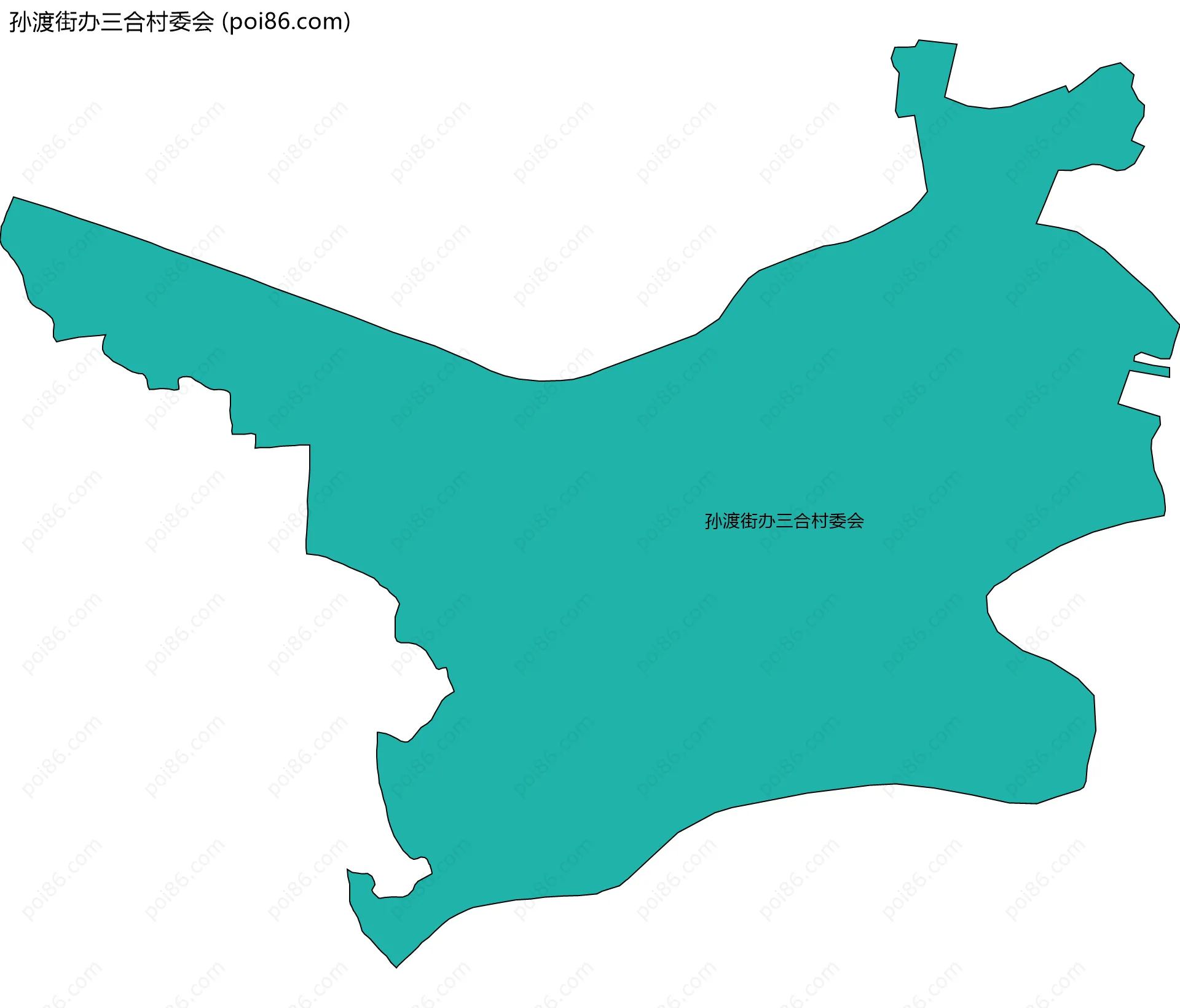 孙渡街办三合村委会边界地图