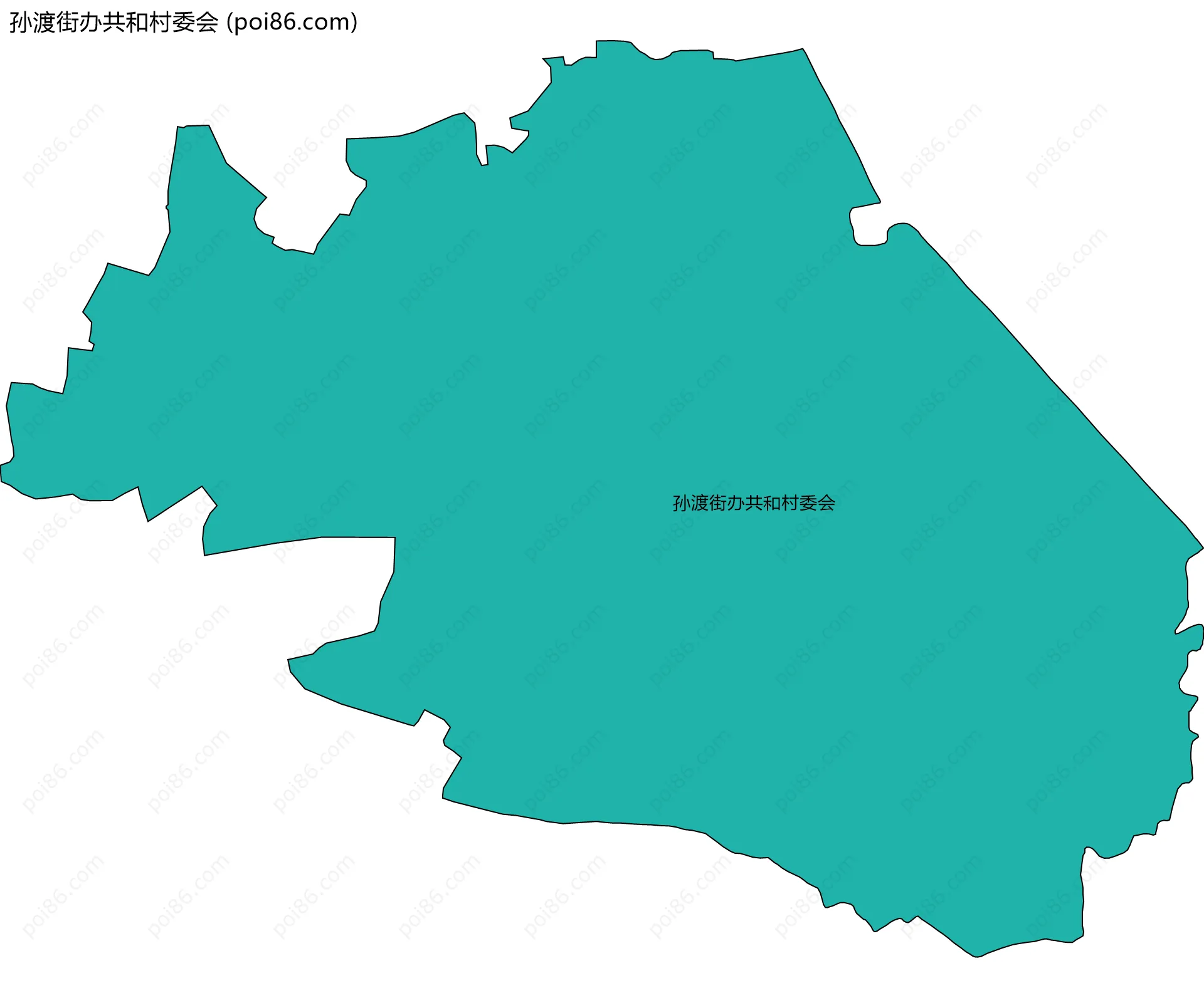 孙渡街办共和村委会边界地图