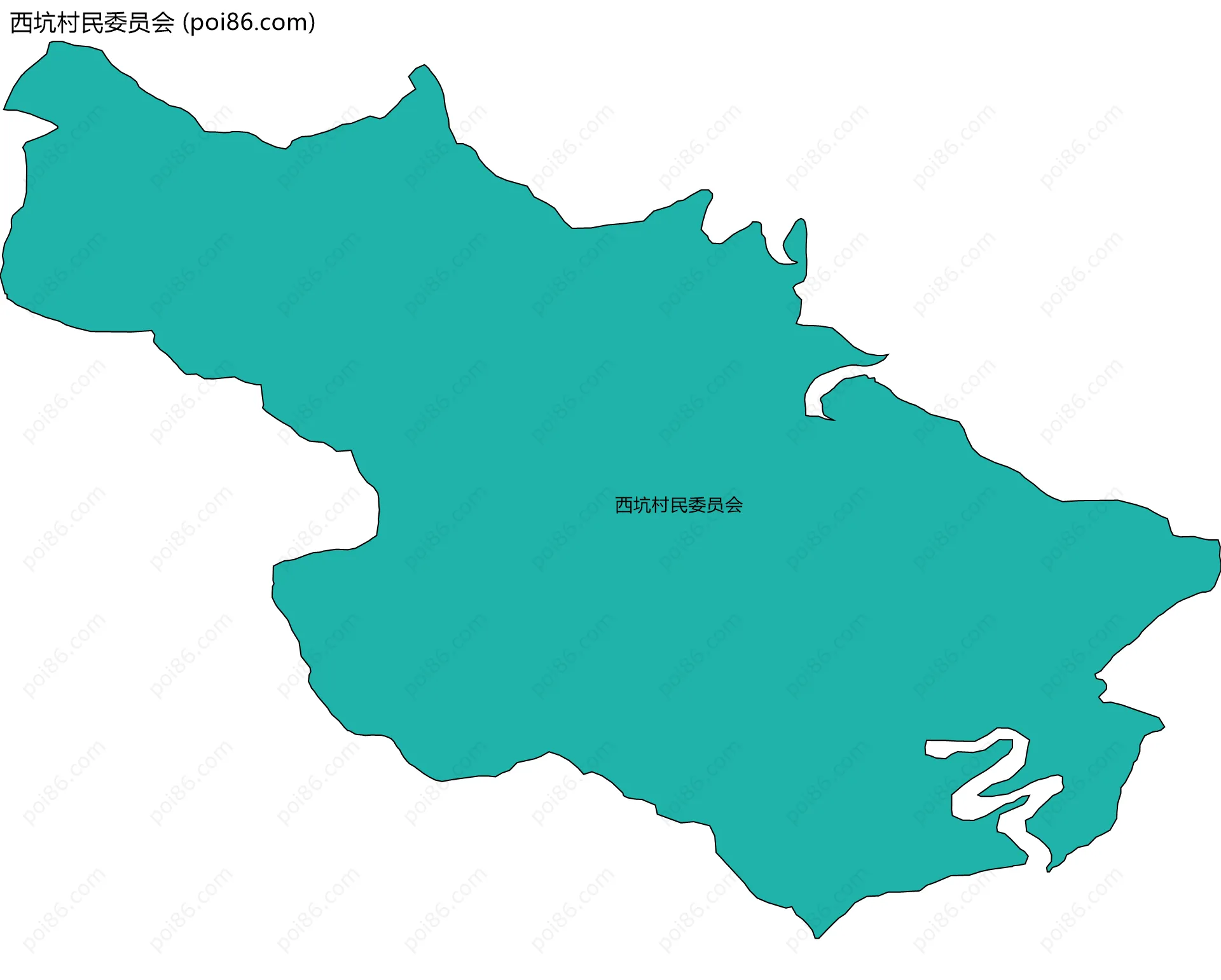 西坑村民委员会边界地图