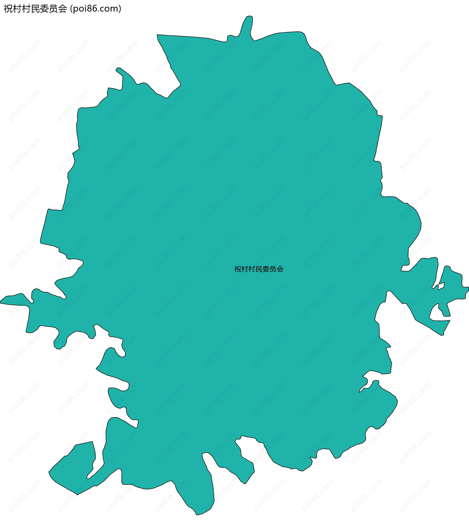 祝村村民委员会边界地图