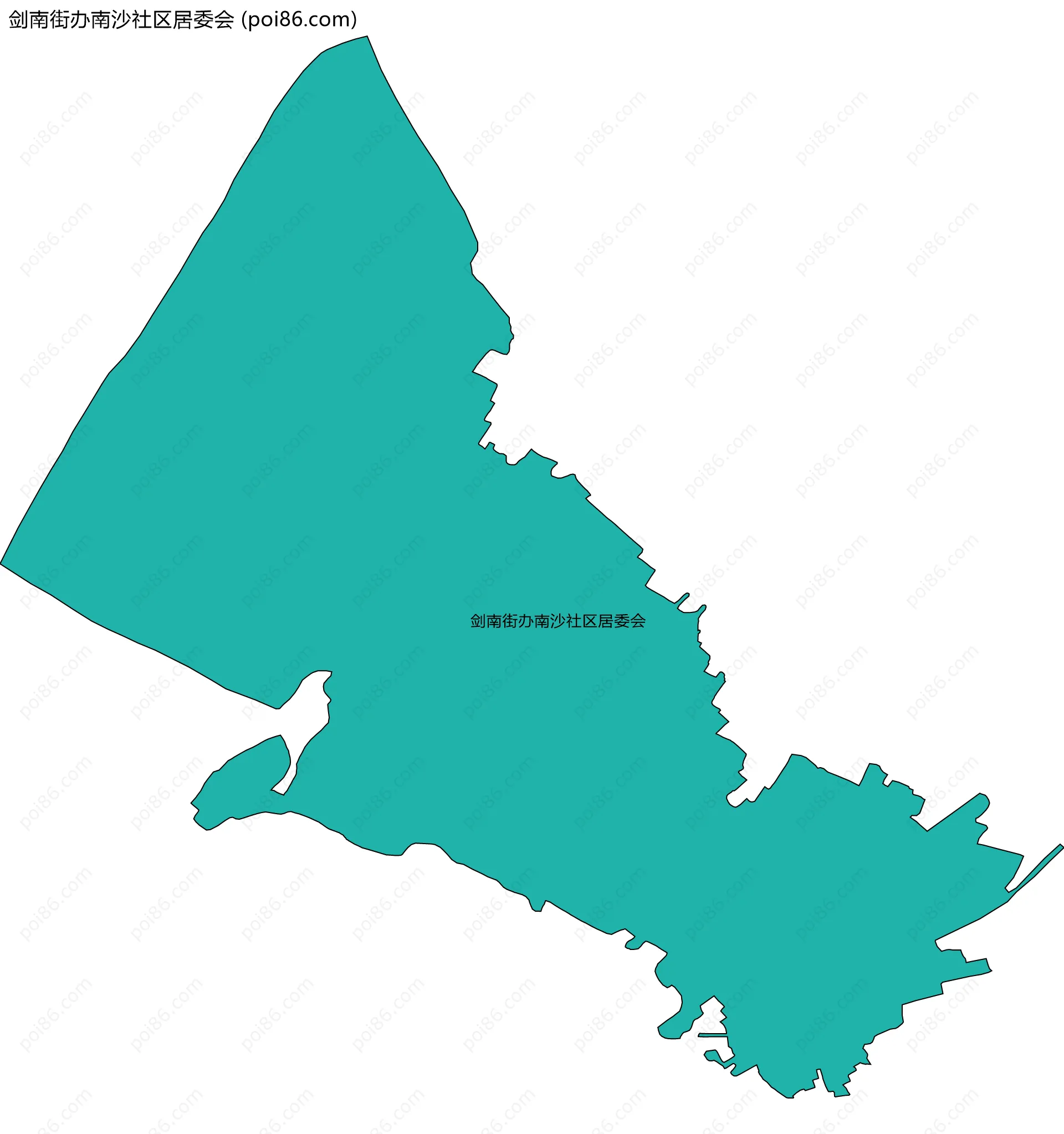 剑南街办南沙社区居委会边界地图