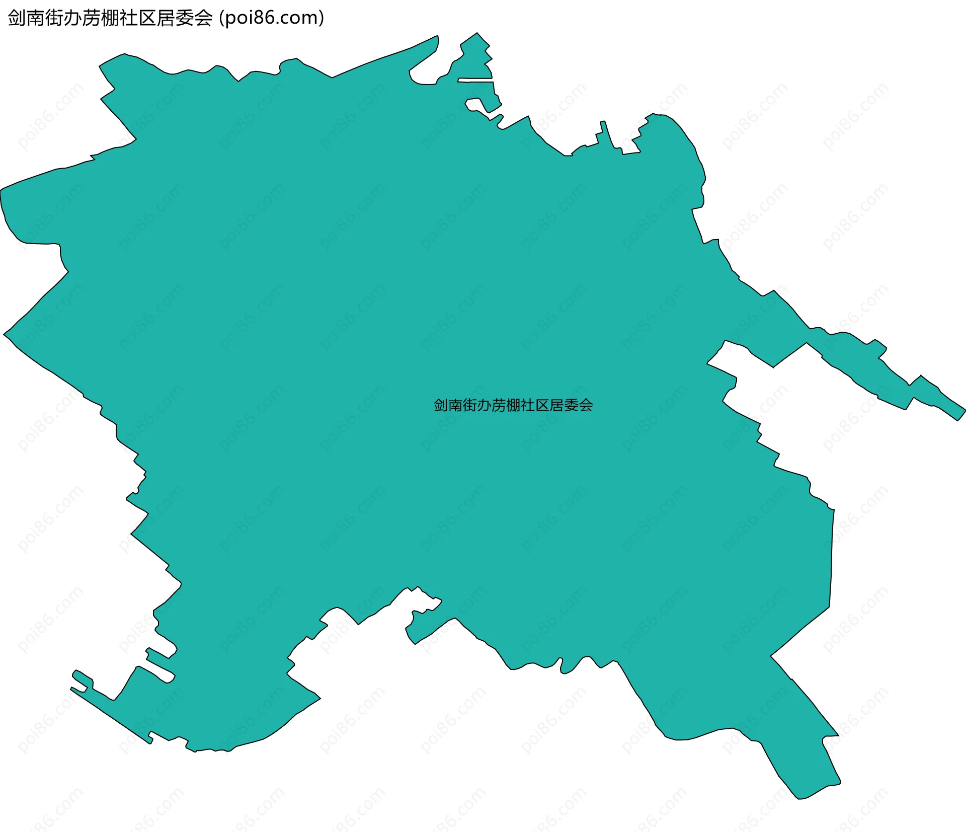 剑南街办苈棚社区居委会边界地图