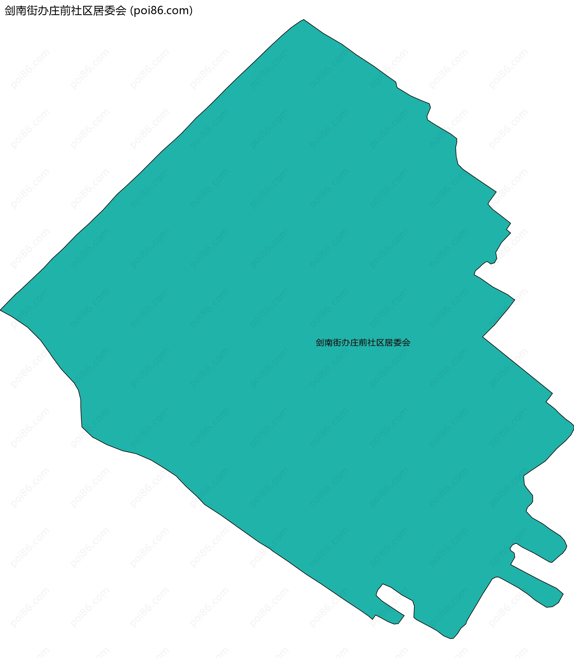 剑南街办庄前社区居委会边界地图