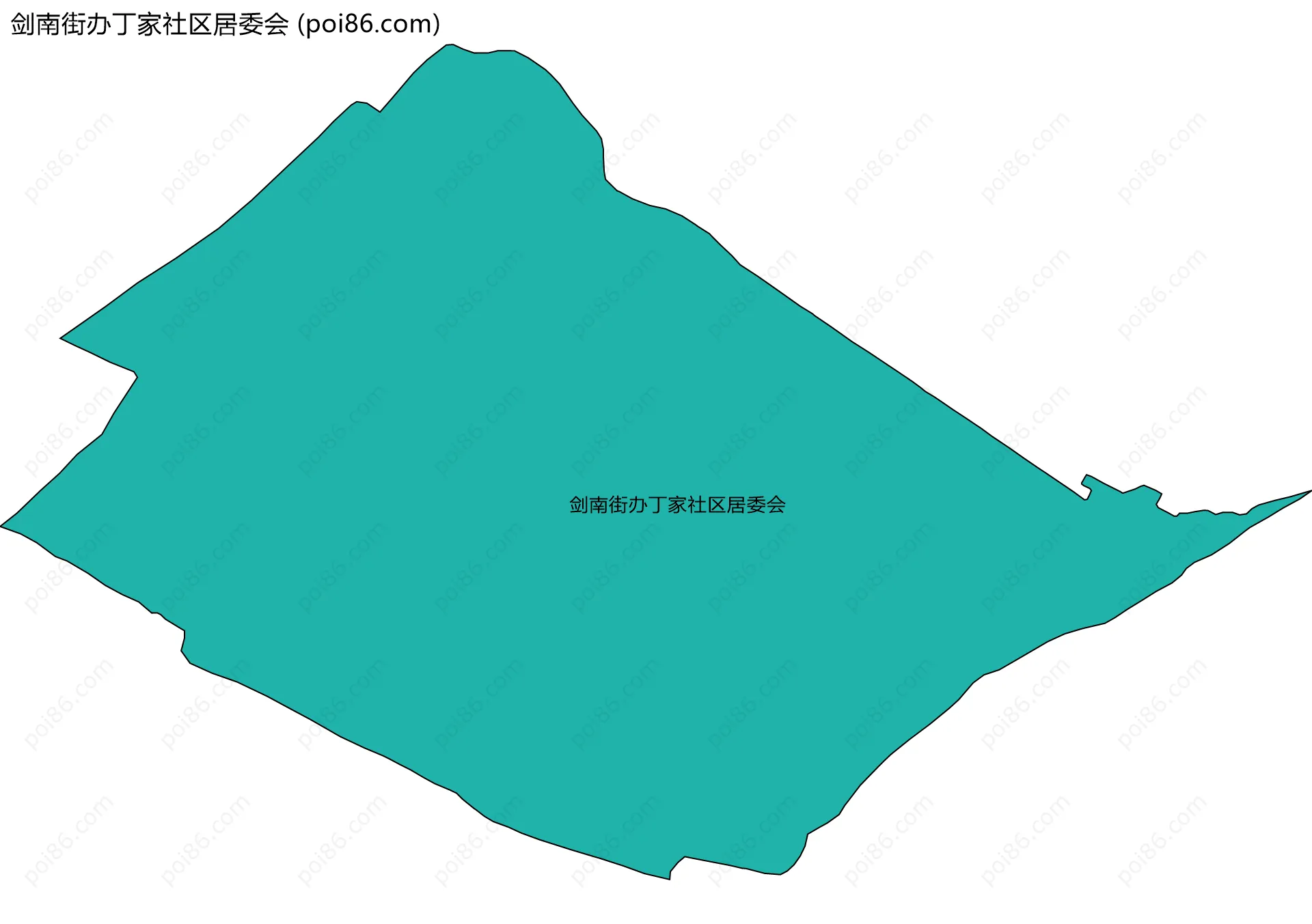 剑南街办丁家社区居委会边界地图