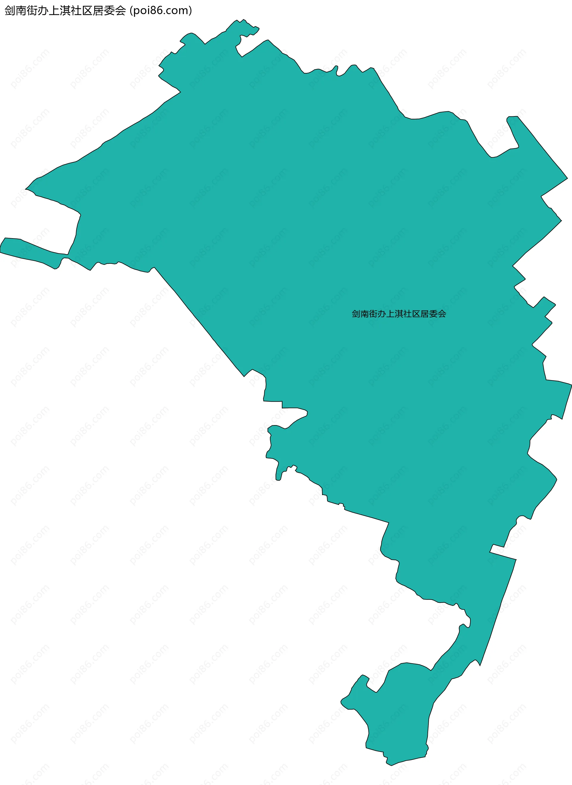 剑南街办上淇社区居委会边界地图