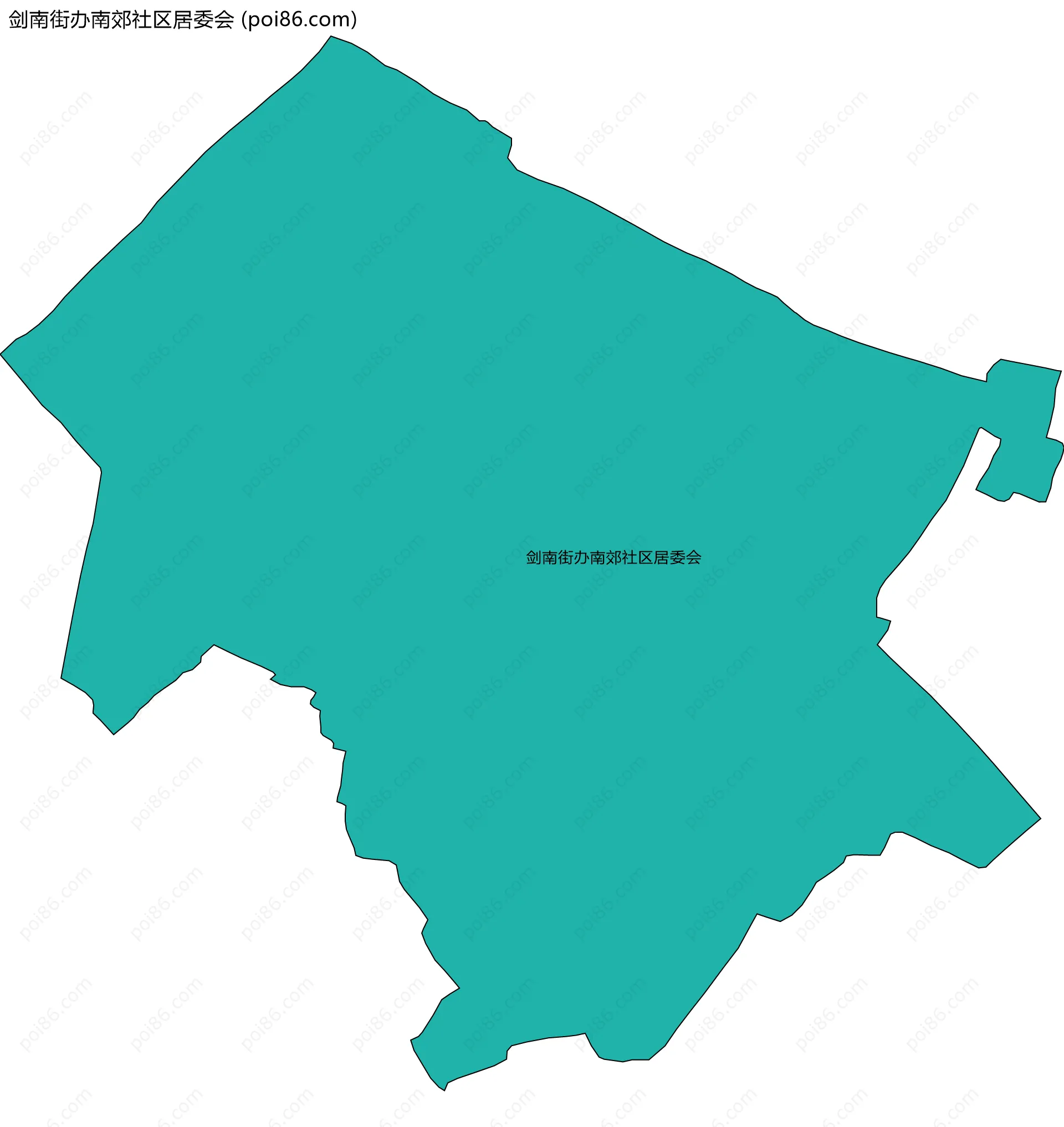 剑南街办南郊社区居委会边界地图