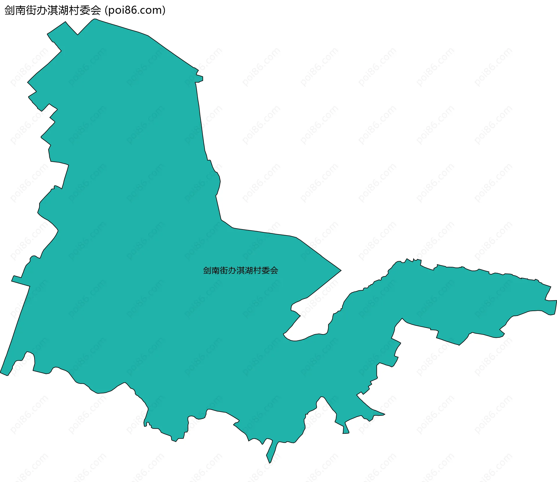 剑南街办淇湖村委会边界地图