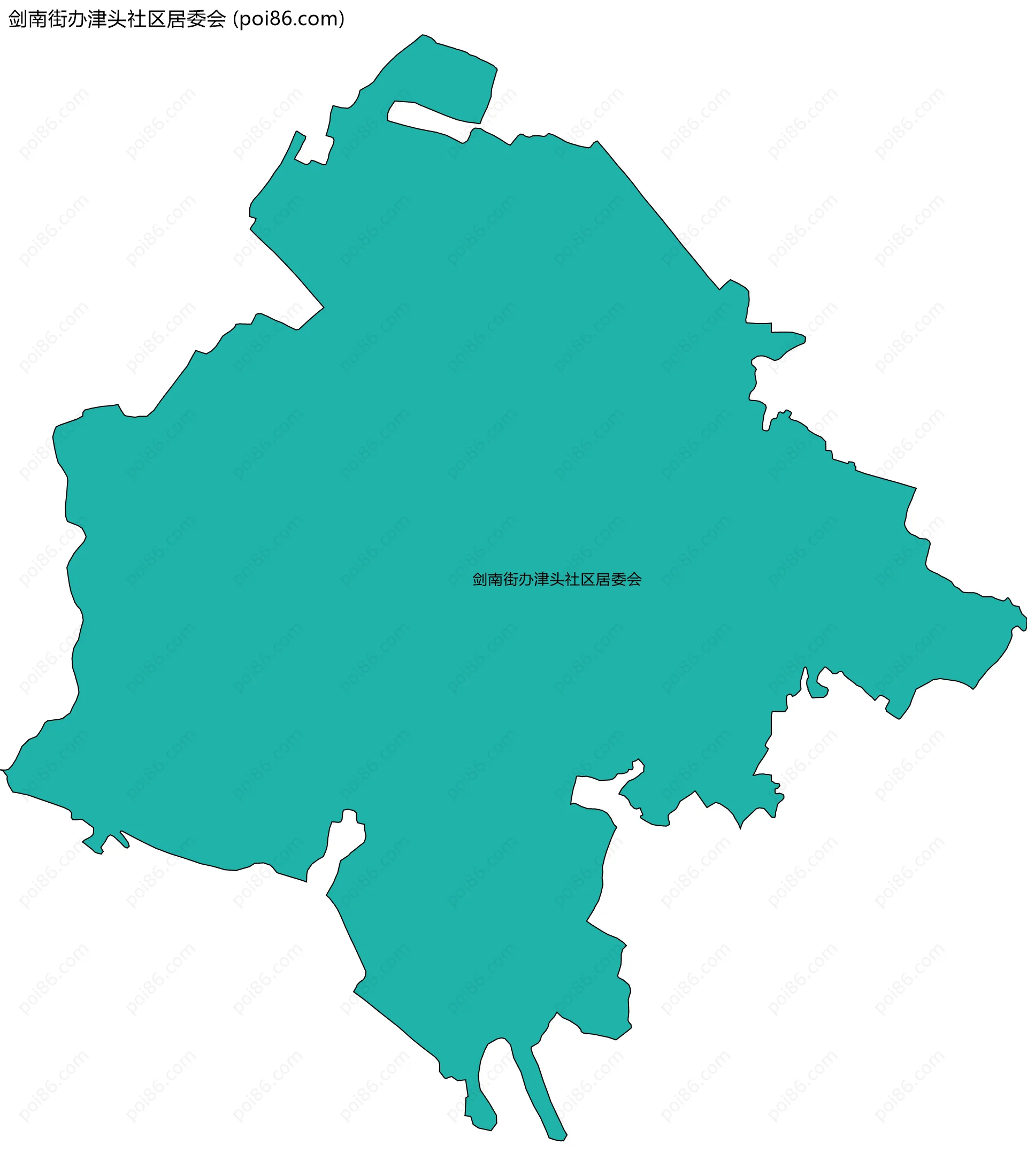 剑南街办津头社区居委会边界地图