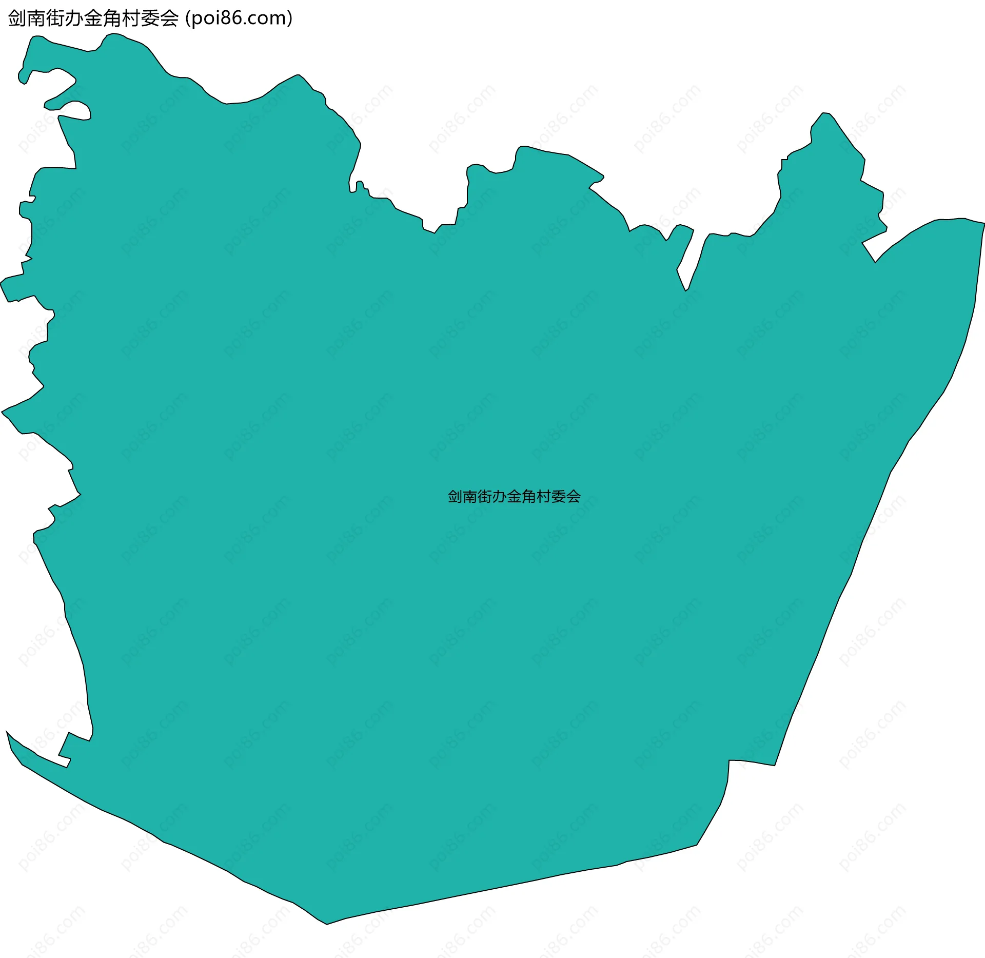 剑南街办金角村委会边界地图