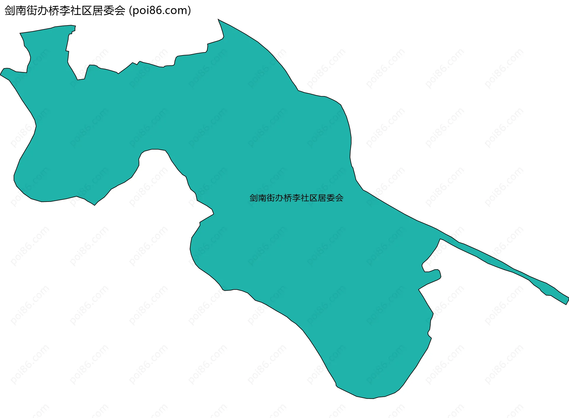 剑南街办桥李社区居委会边界地图