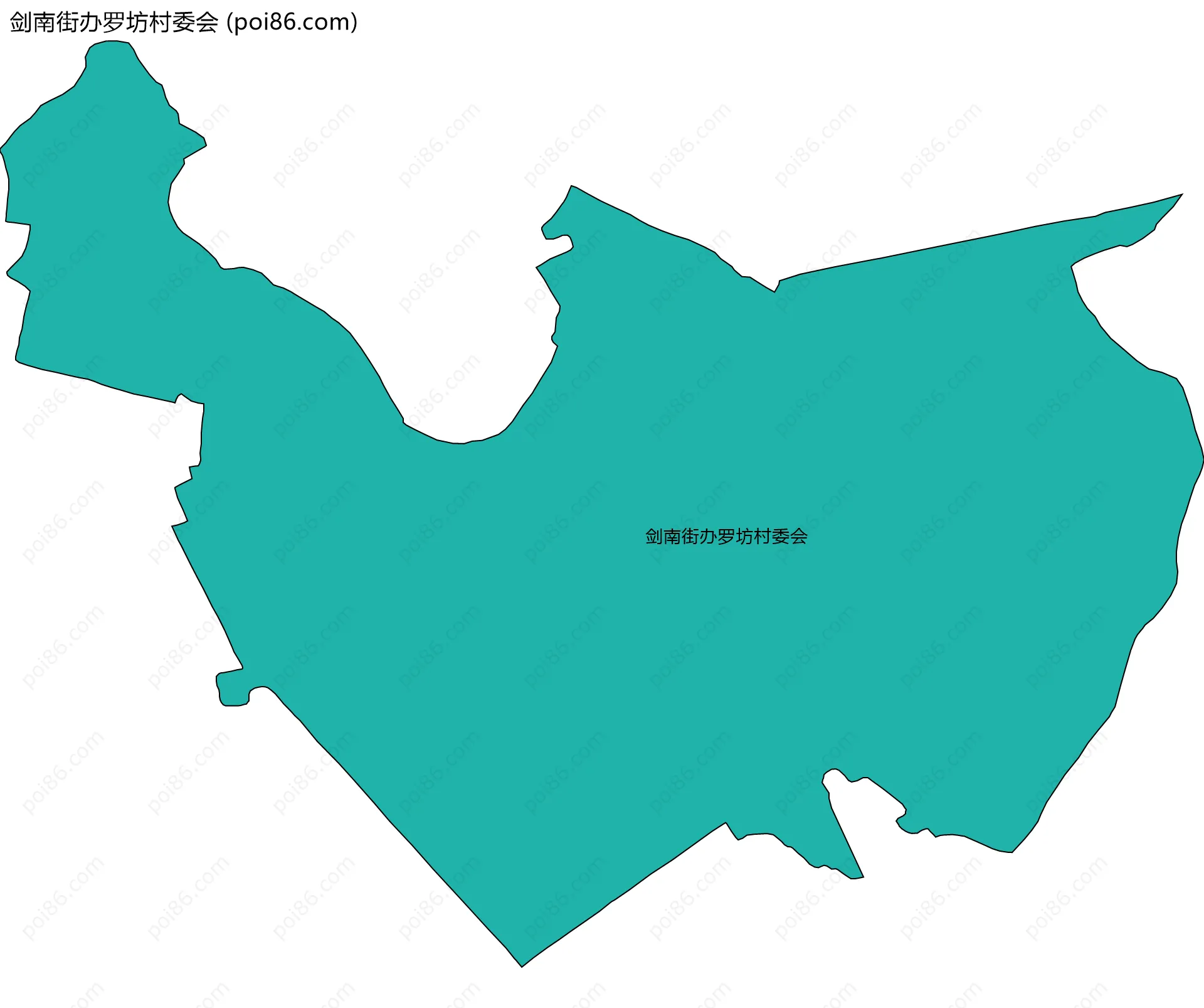 剑南街办罗坊村委会边界地图