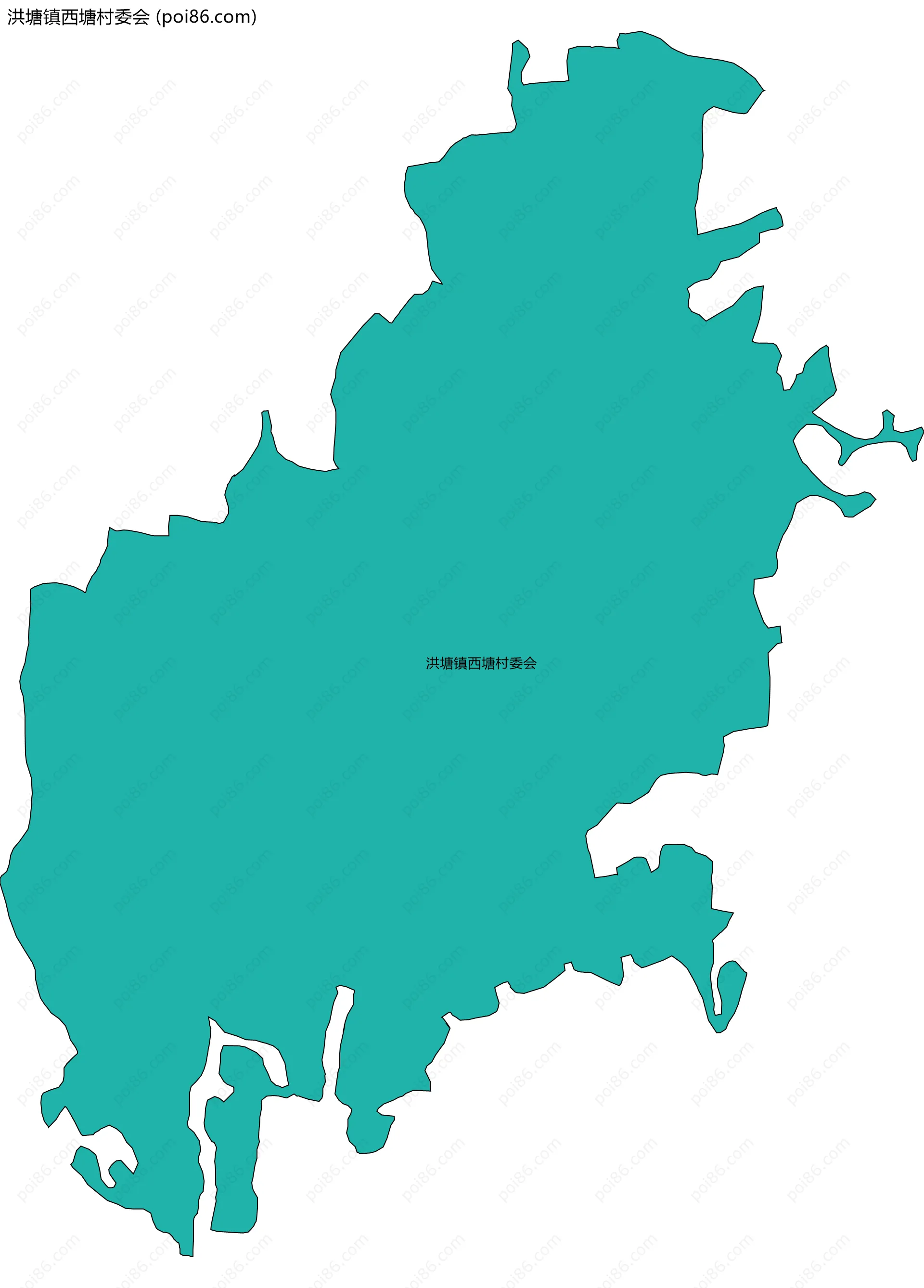 洪塘镇西塘村委会边界地图