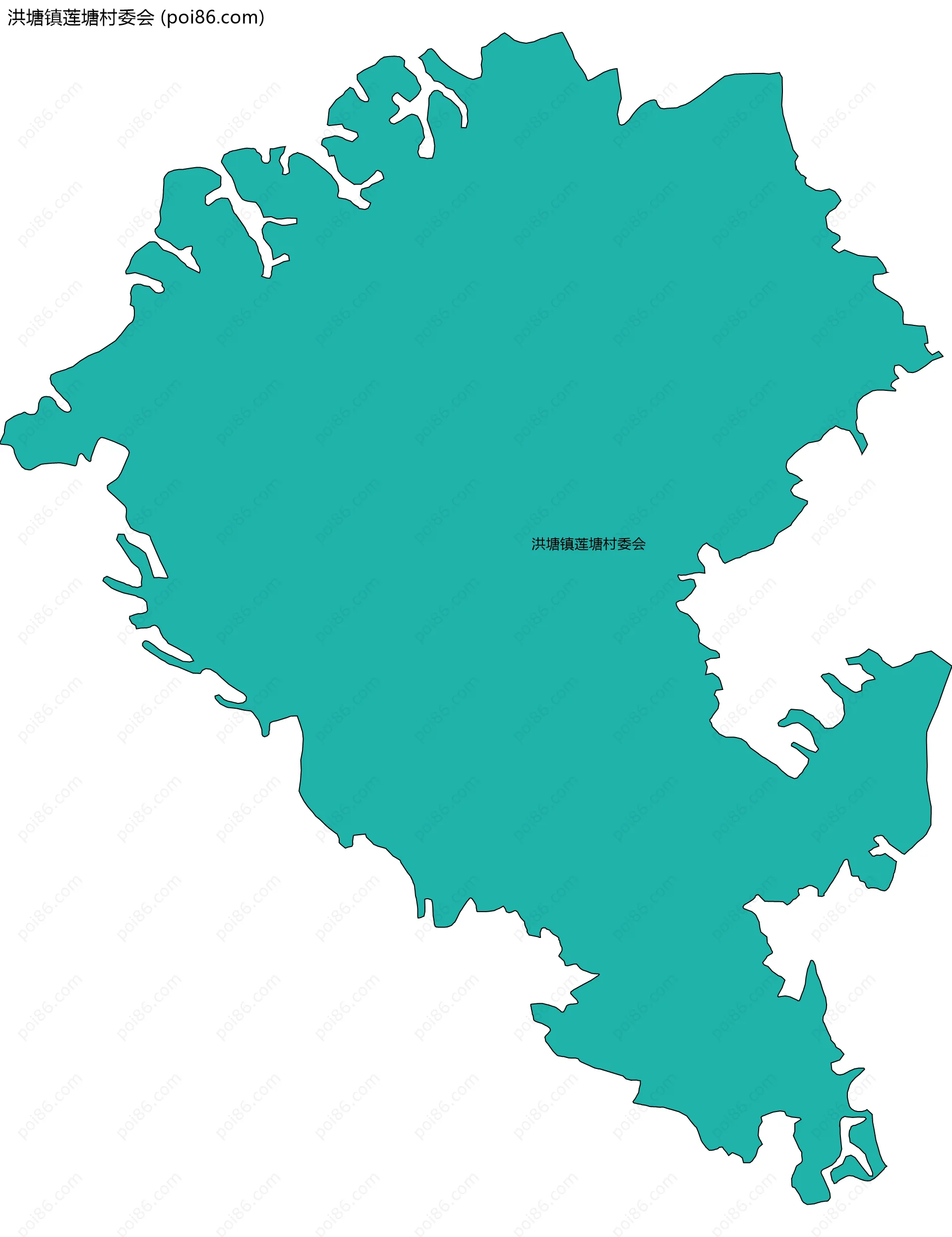 洪塘镇莲塘村委会边界地图