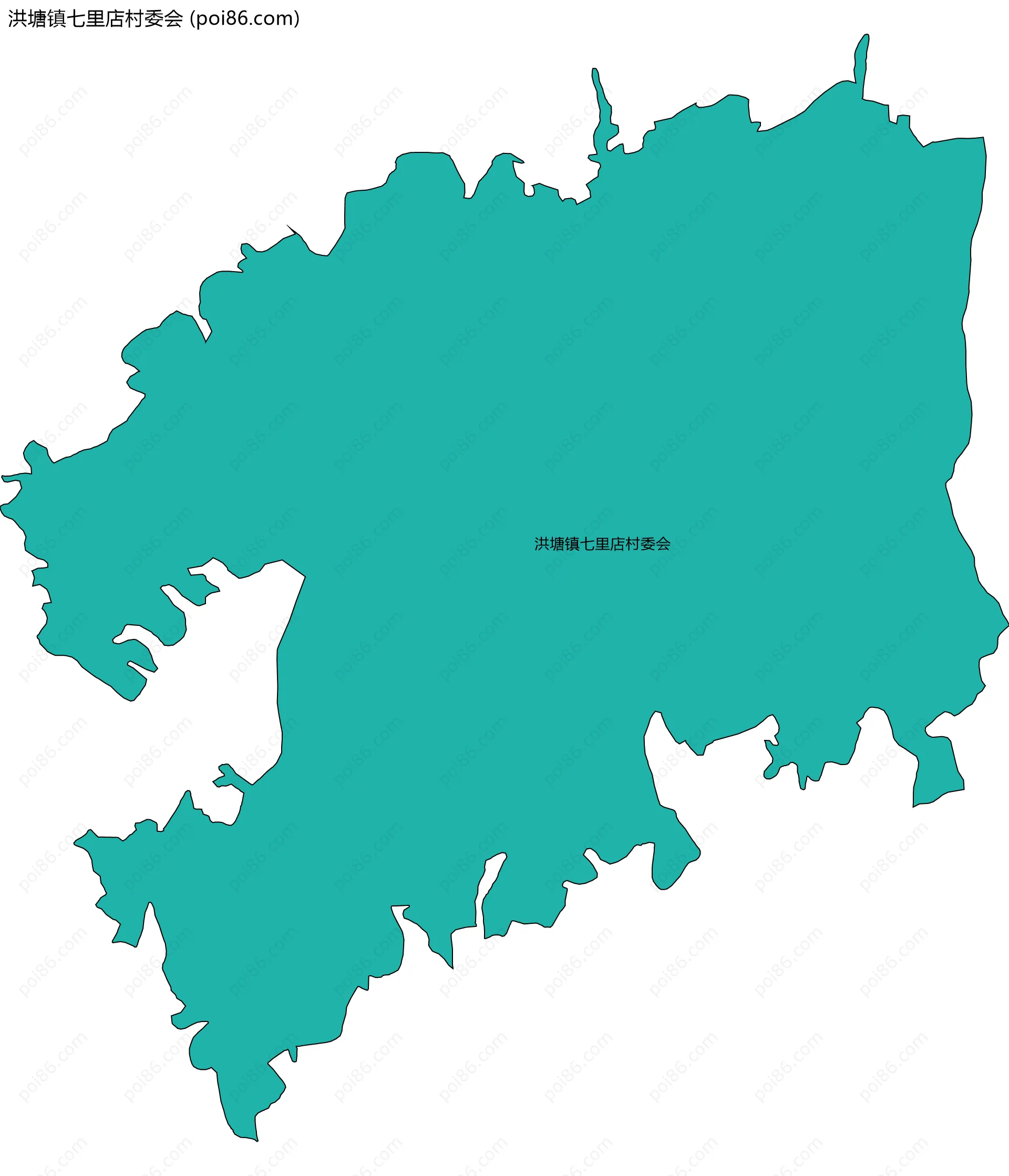 洪塘镇七里店村委会边界地图