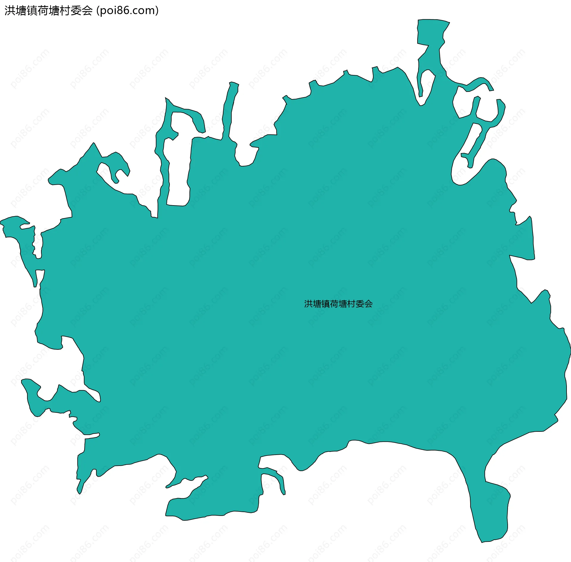 洪塘镇荷塘村委会边界地图