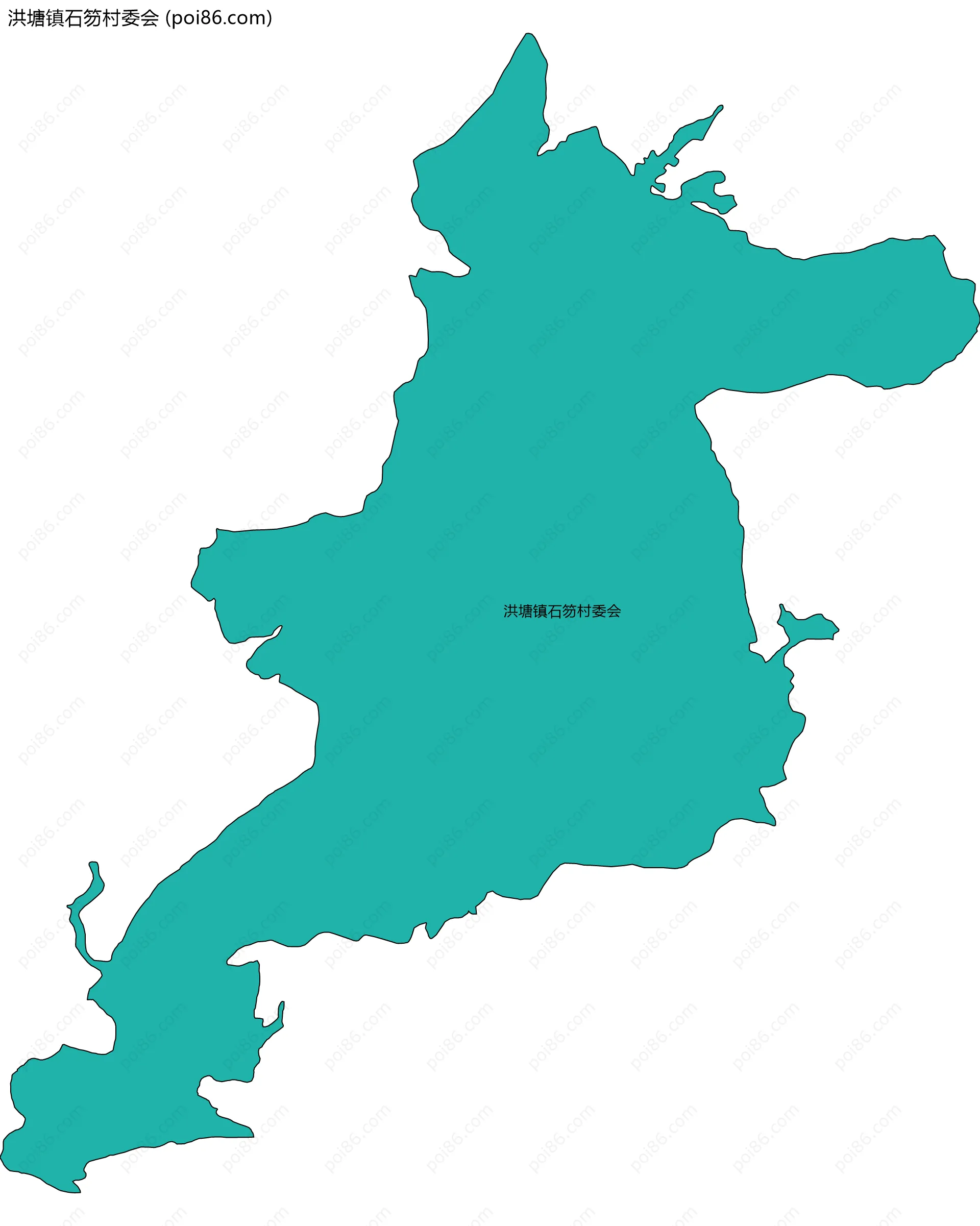 洪塘镇石笏村委会边界地图