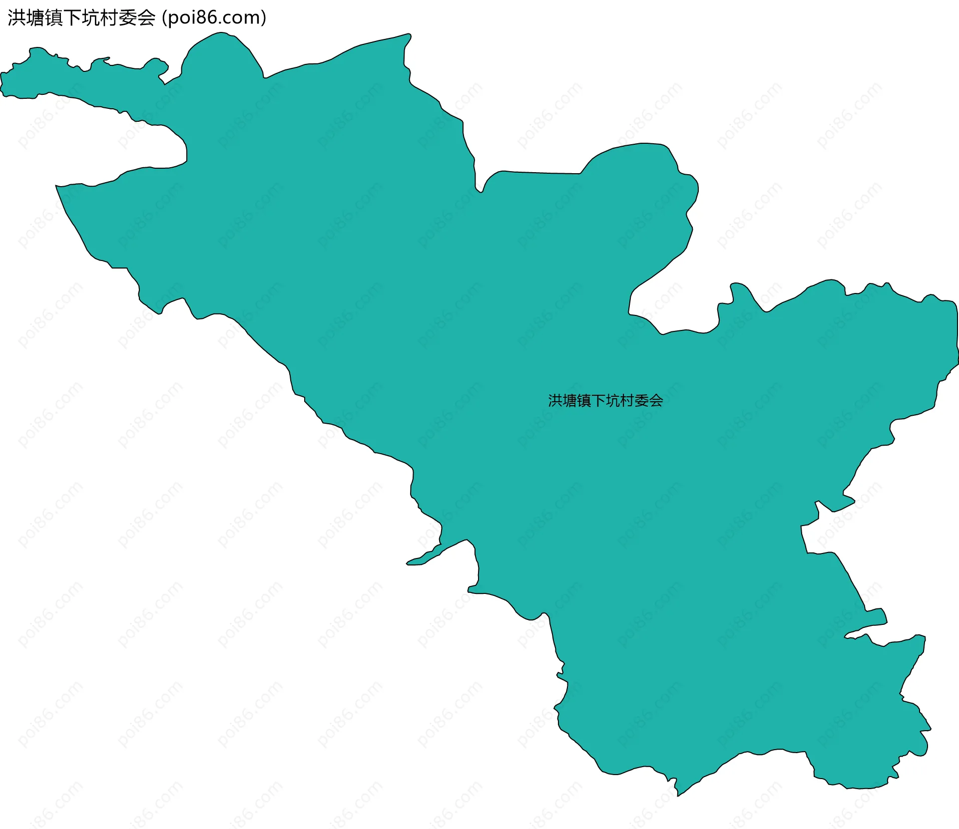 洪塘镇下坑村委会边界地图
