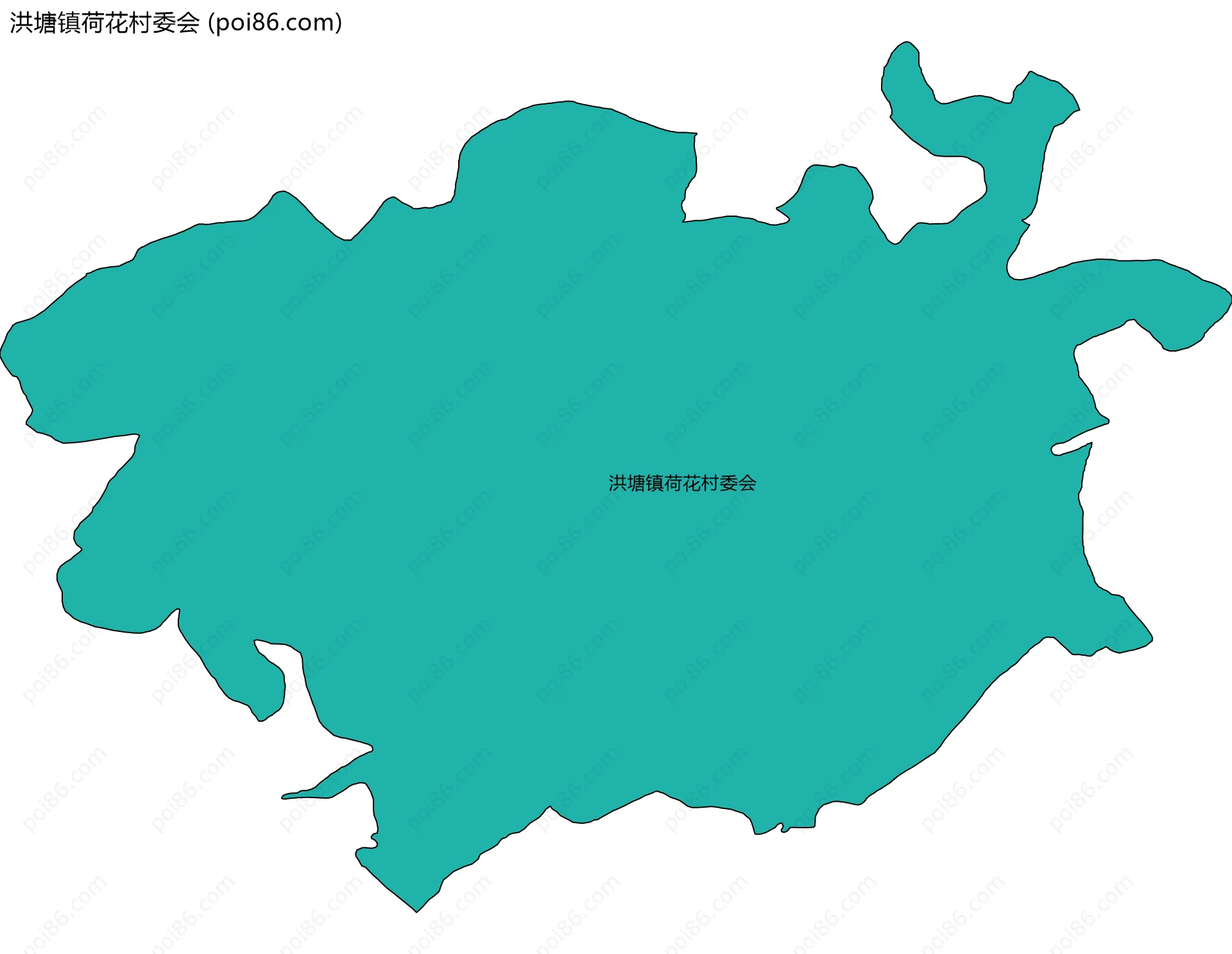 洪塘镇荷花村委会边界地图