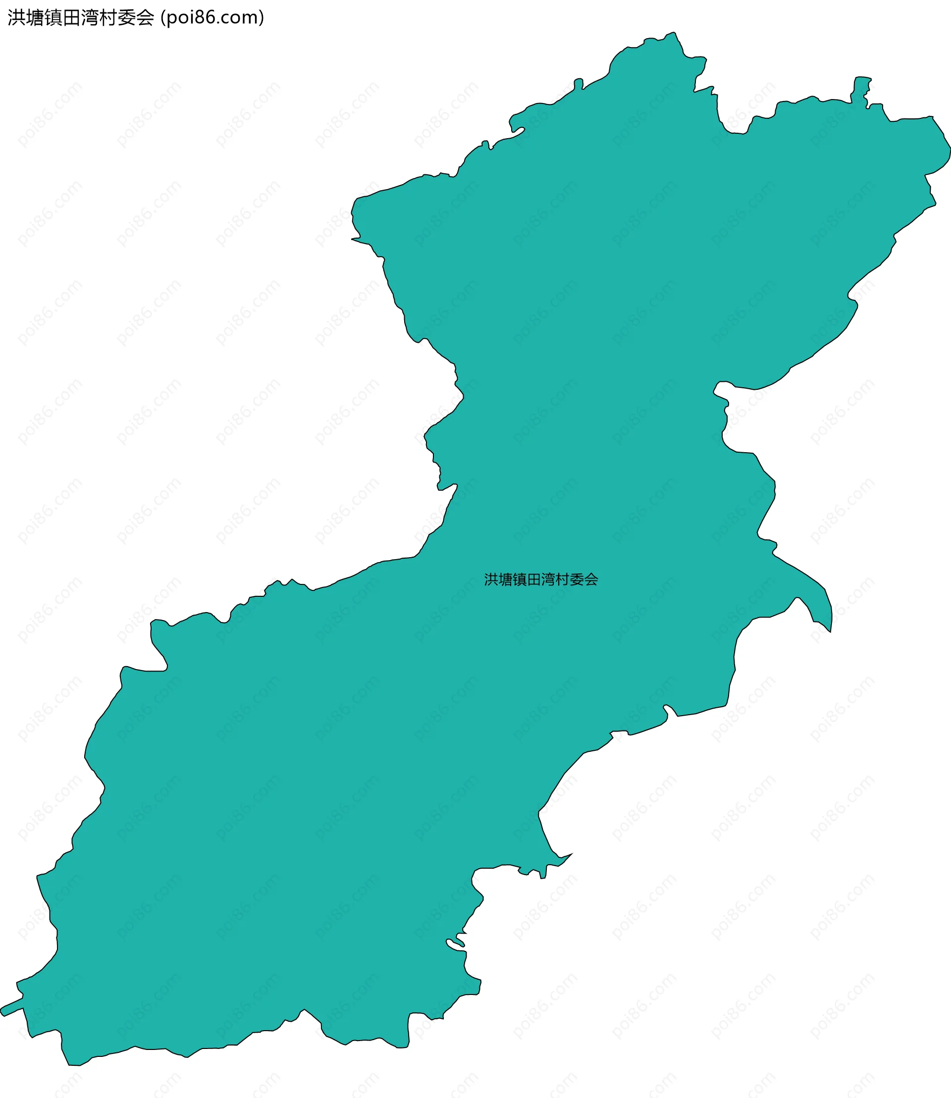 洪塘镇田湾村委会边界地图