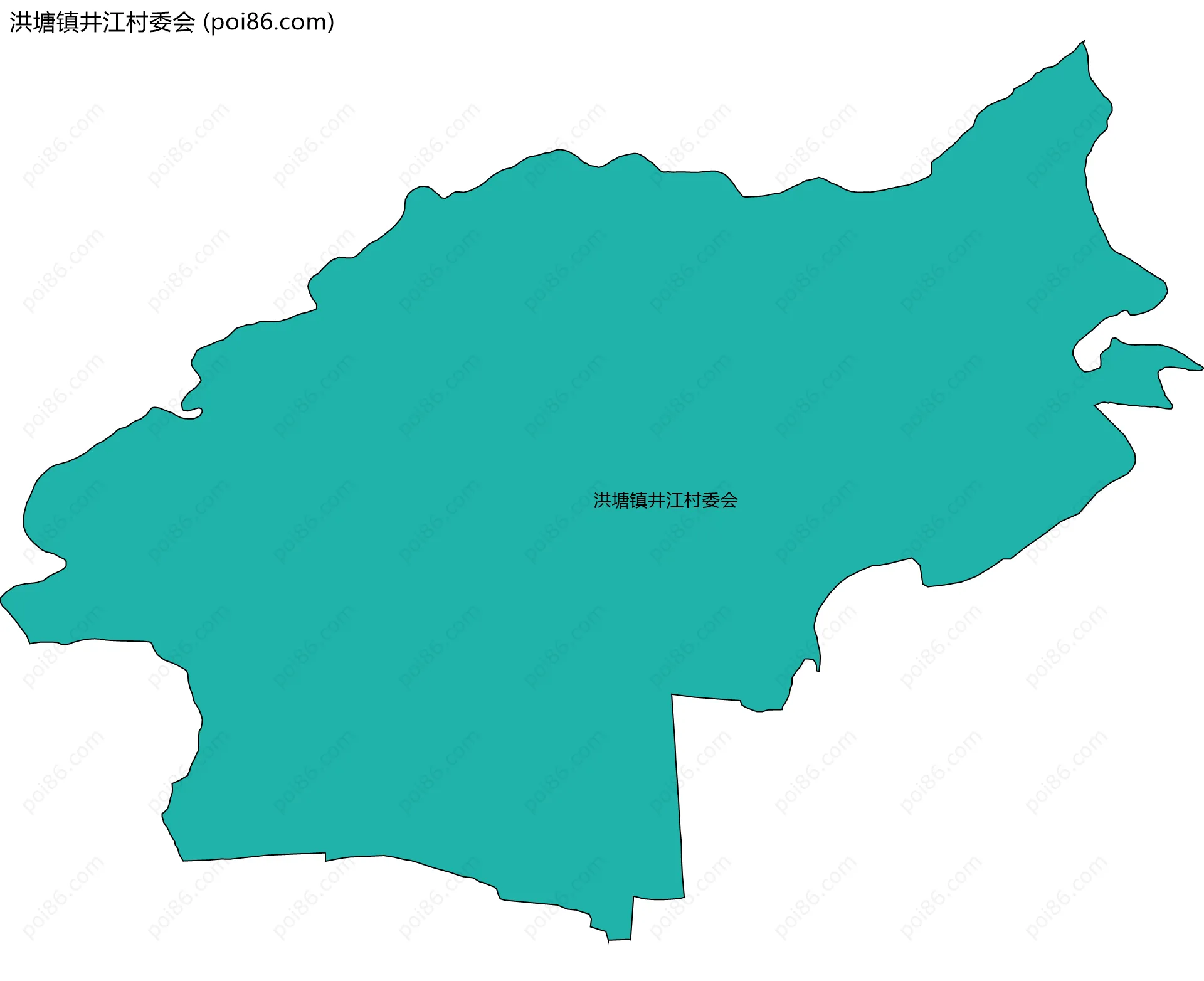 洪塘镇井江村委会边界地图