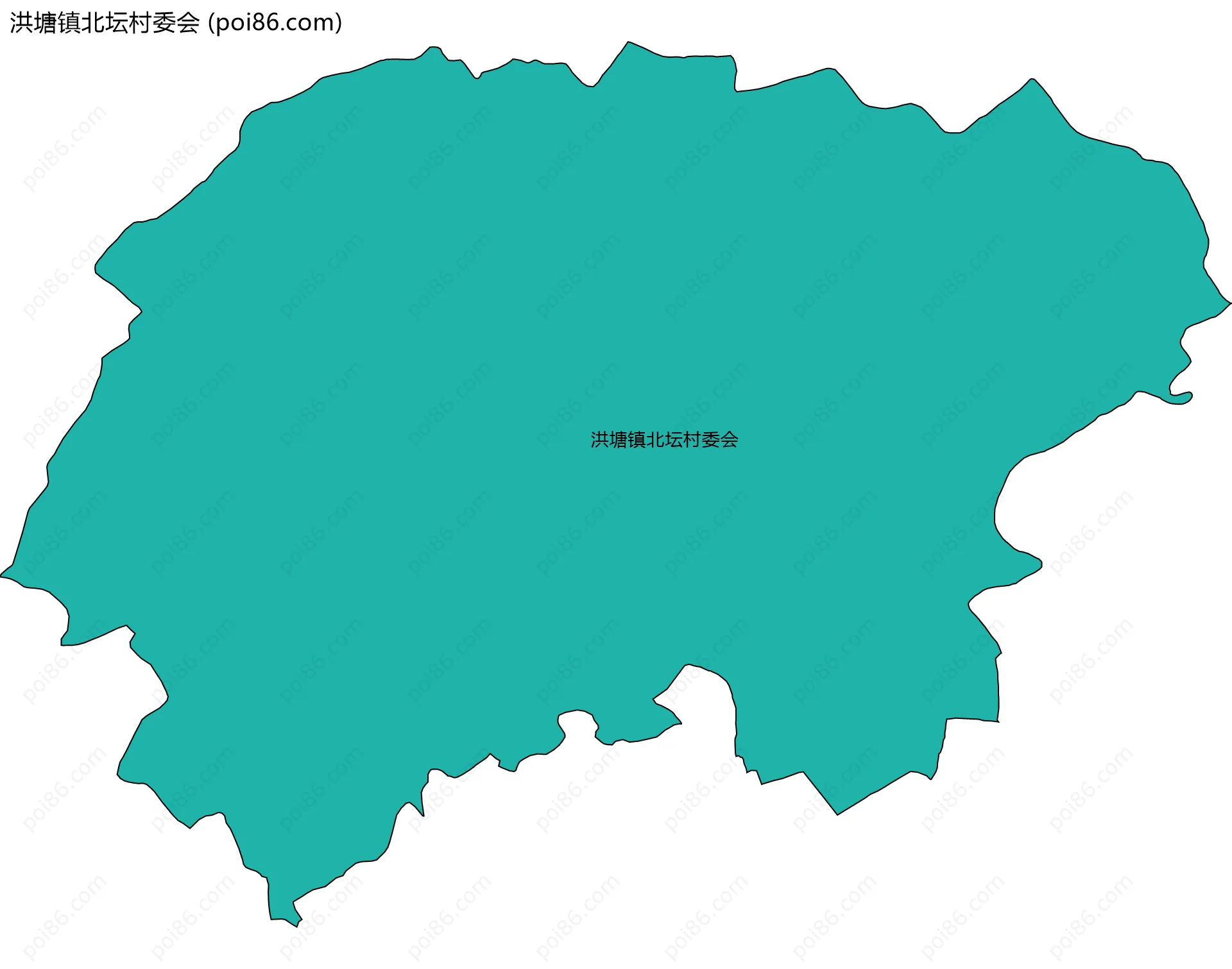 洪塘镇北坛村委会边界地图