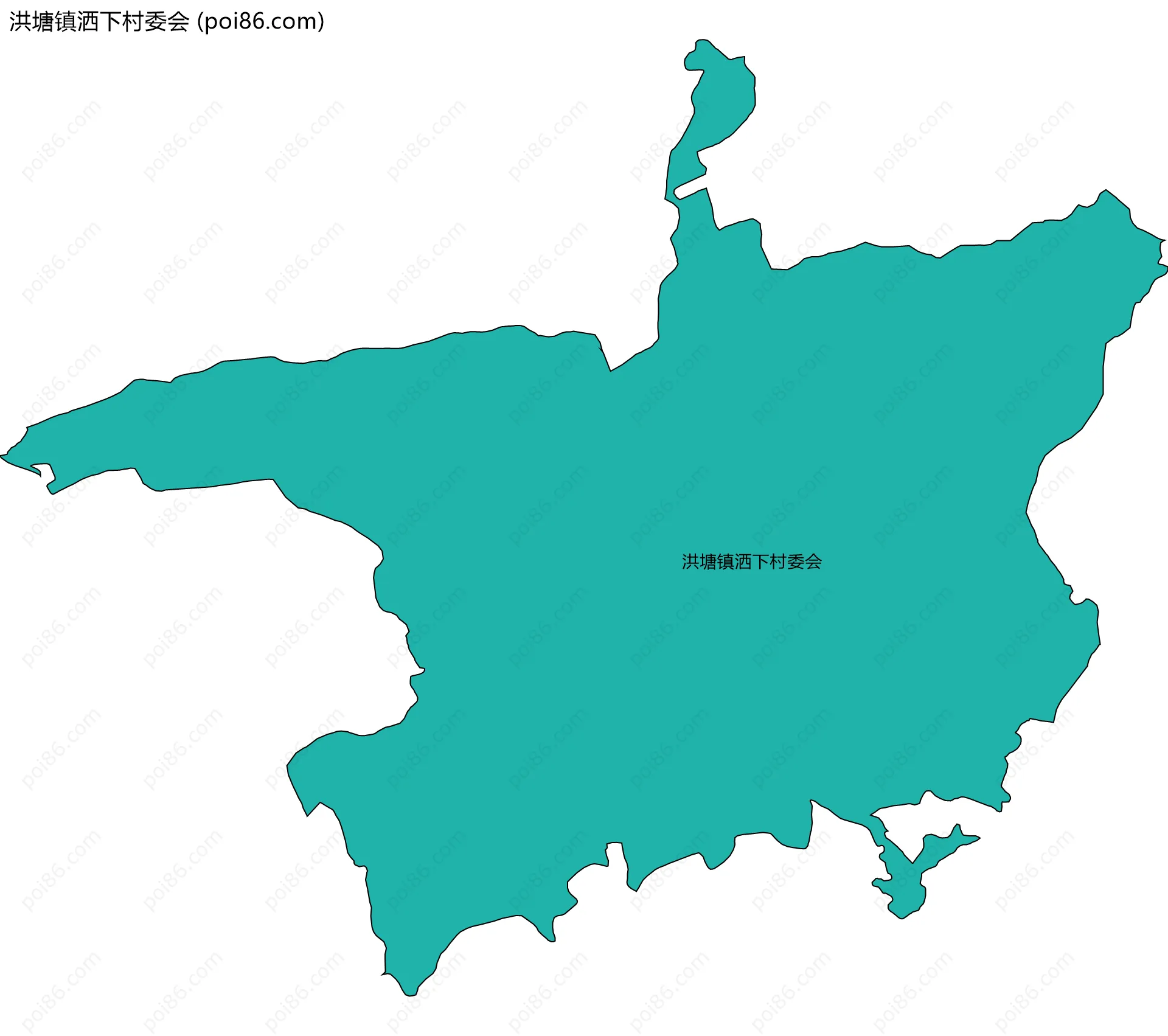 洪塘镇洒下村委会边界地图