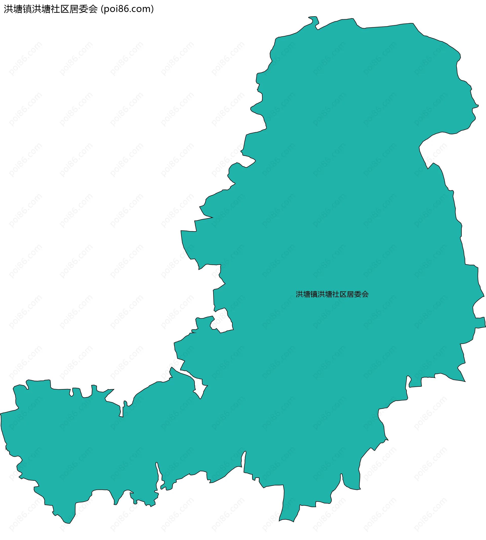 洪塘镇洪塘社区居委会边界地图