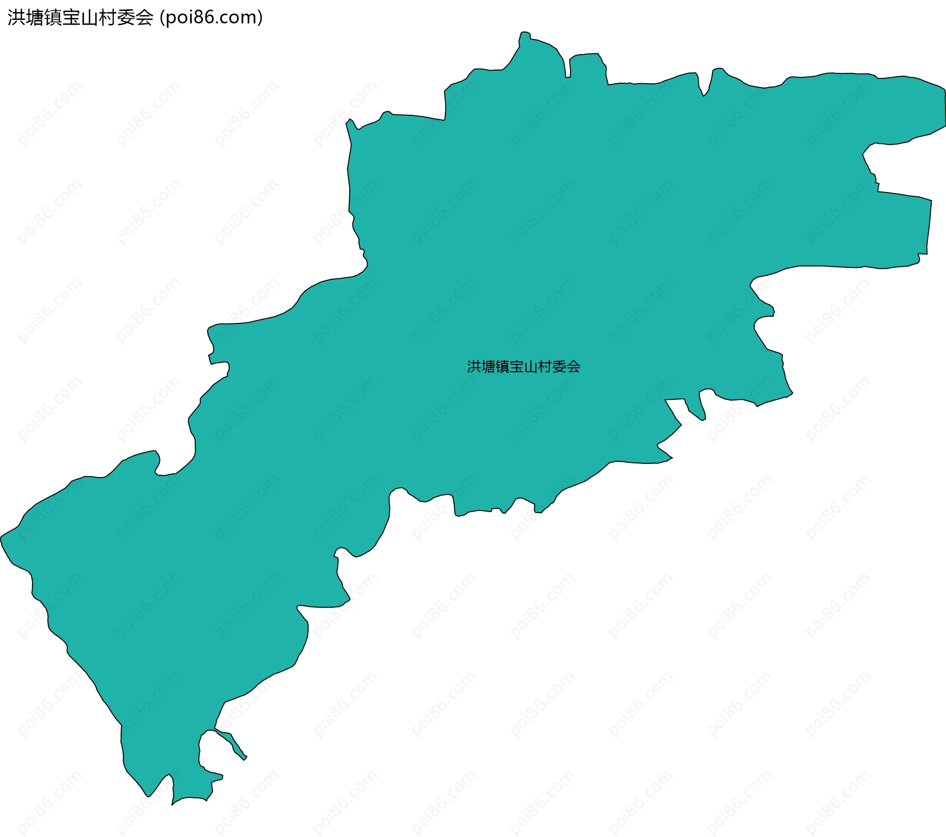 洪塘镇宝山村委会边界地图