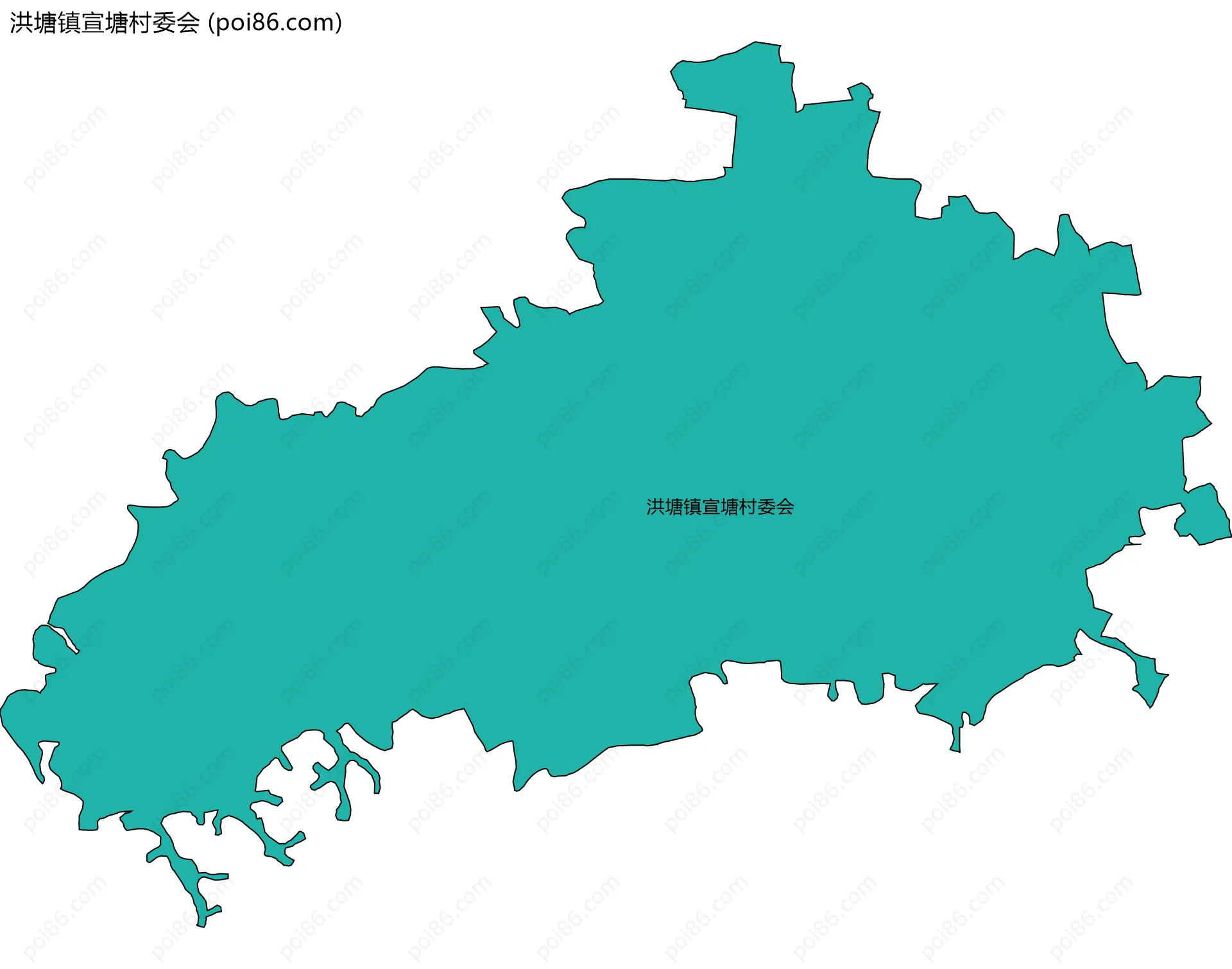 洪塘镇宣塘村委会边界地图