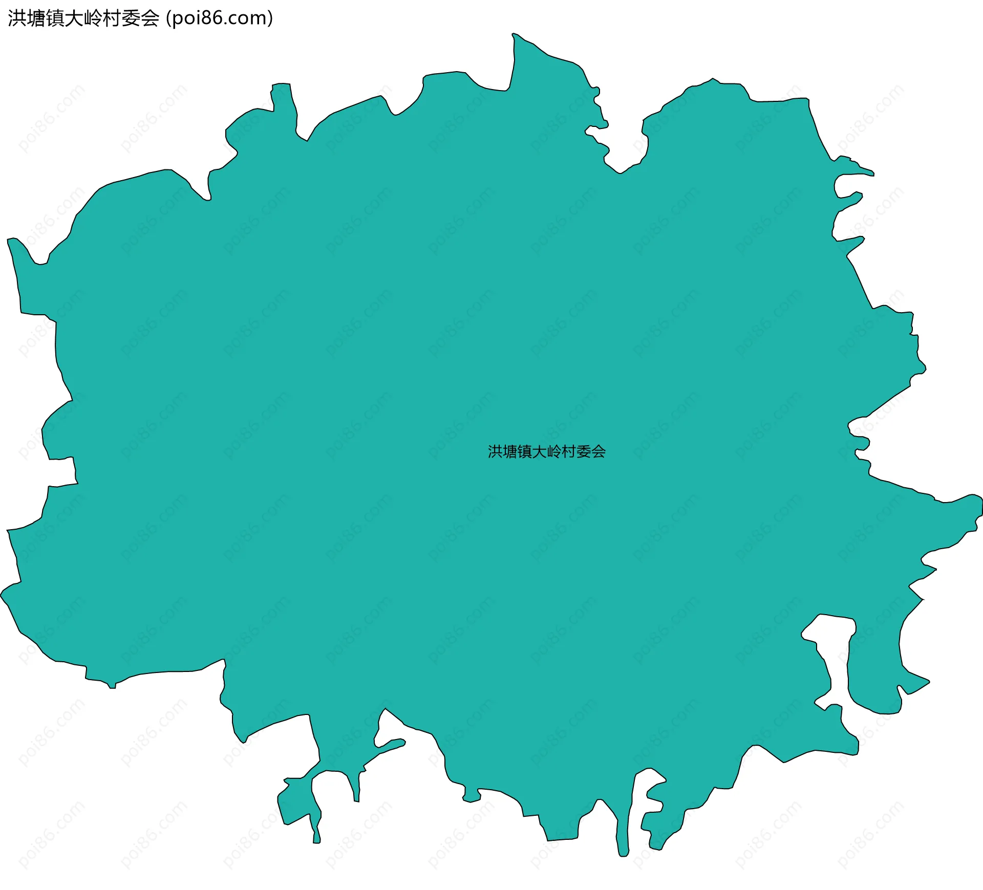 洪塘镇大岭村委会边界地图