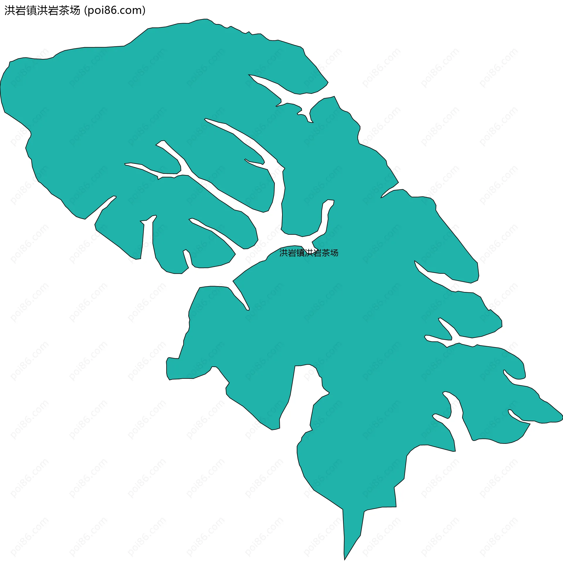 洪岩镇洪岩茶场边界地图