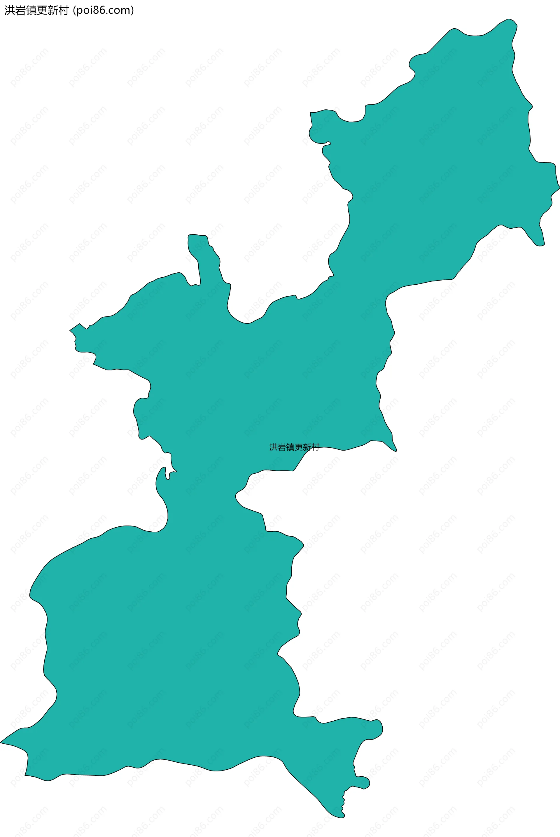 洪岩镇更新村边界地图