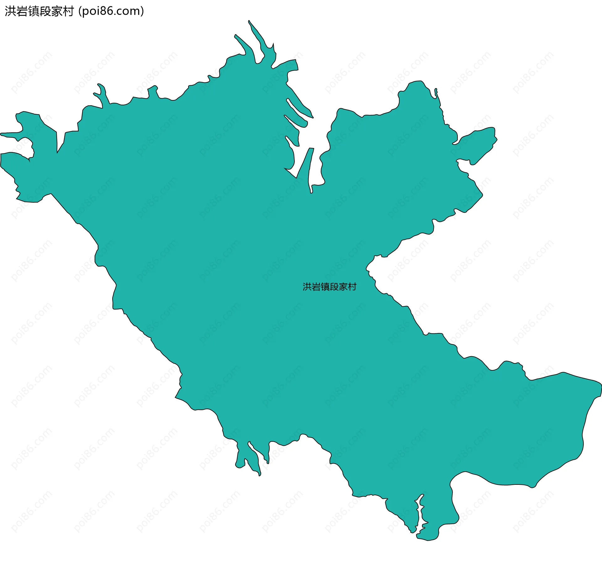 洪岩镇段家村边界地图