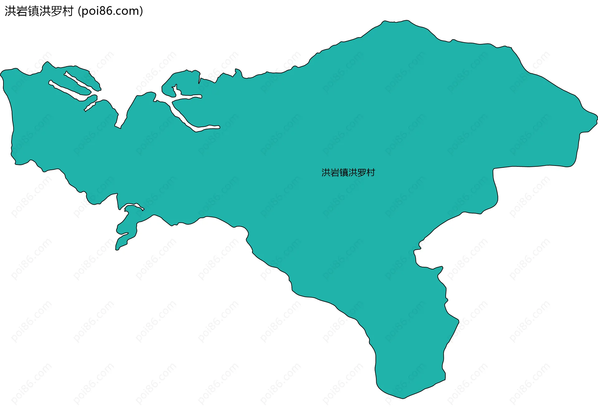 洪岩镇洪罗村边界地图