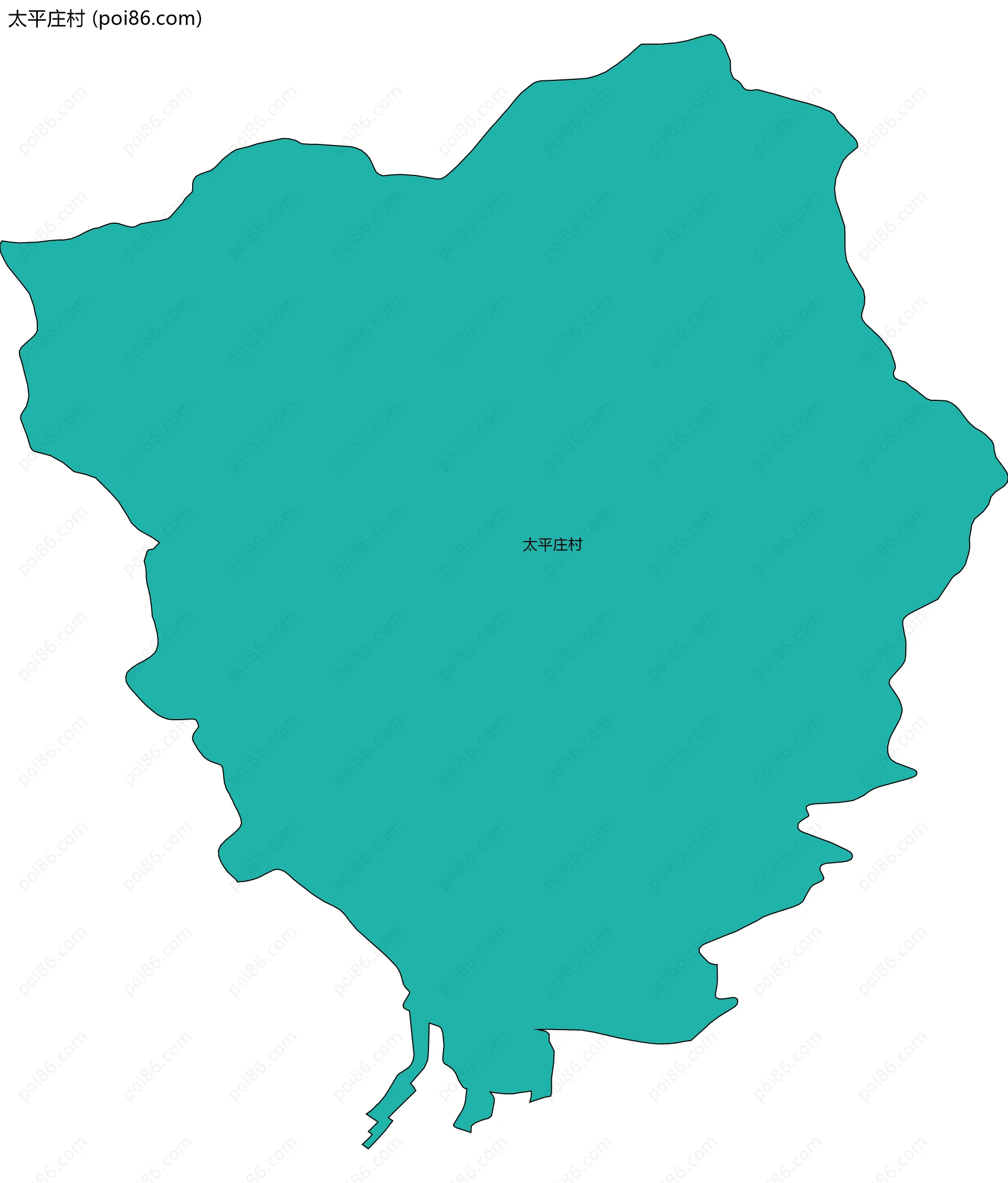 太平庄村边界地图