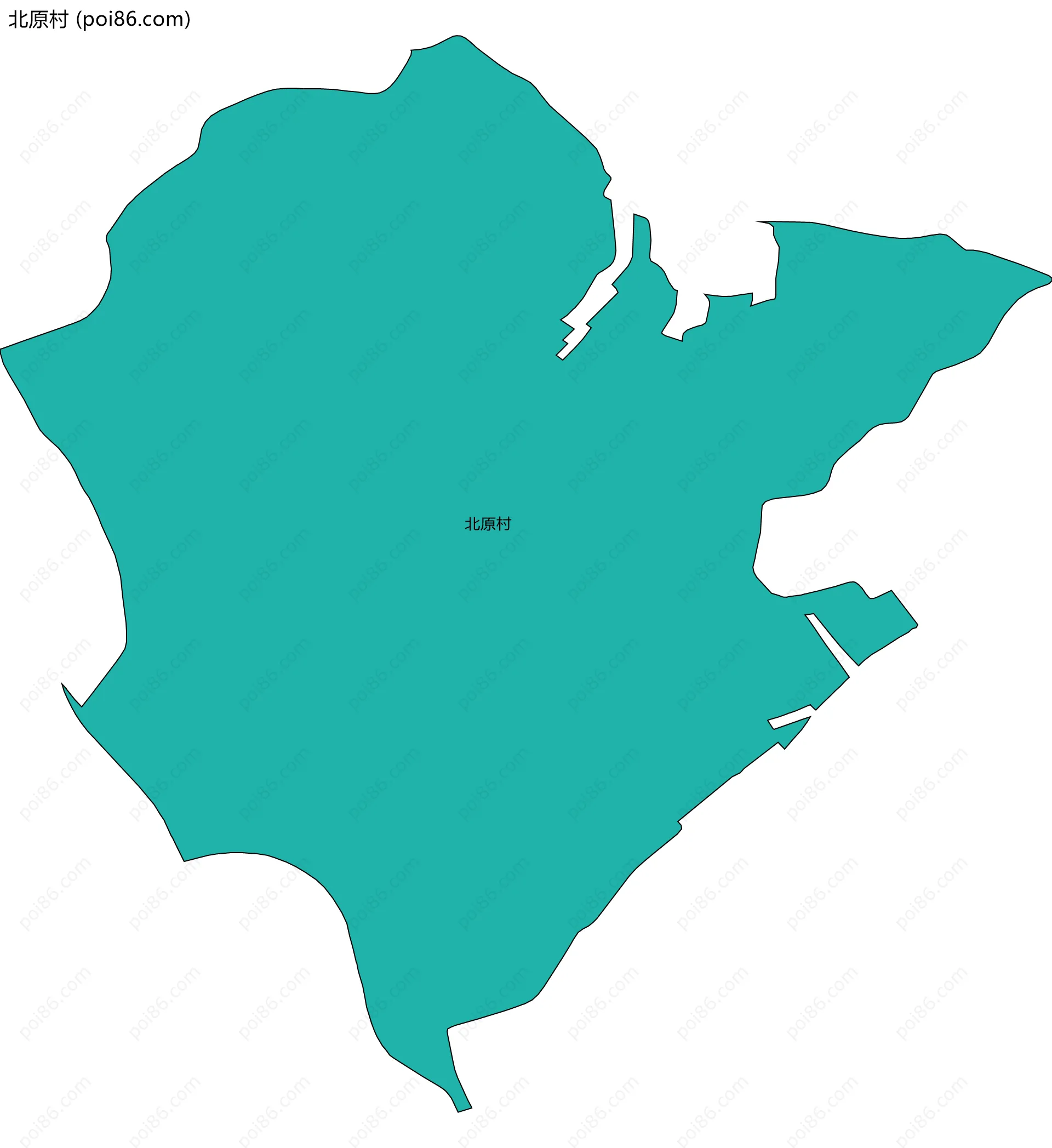 北原村边界地图