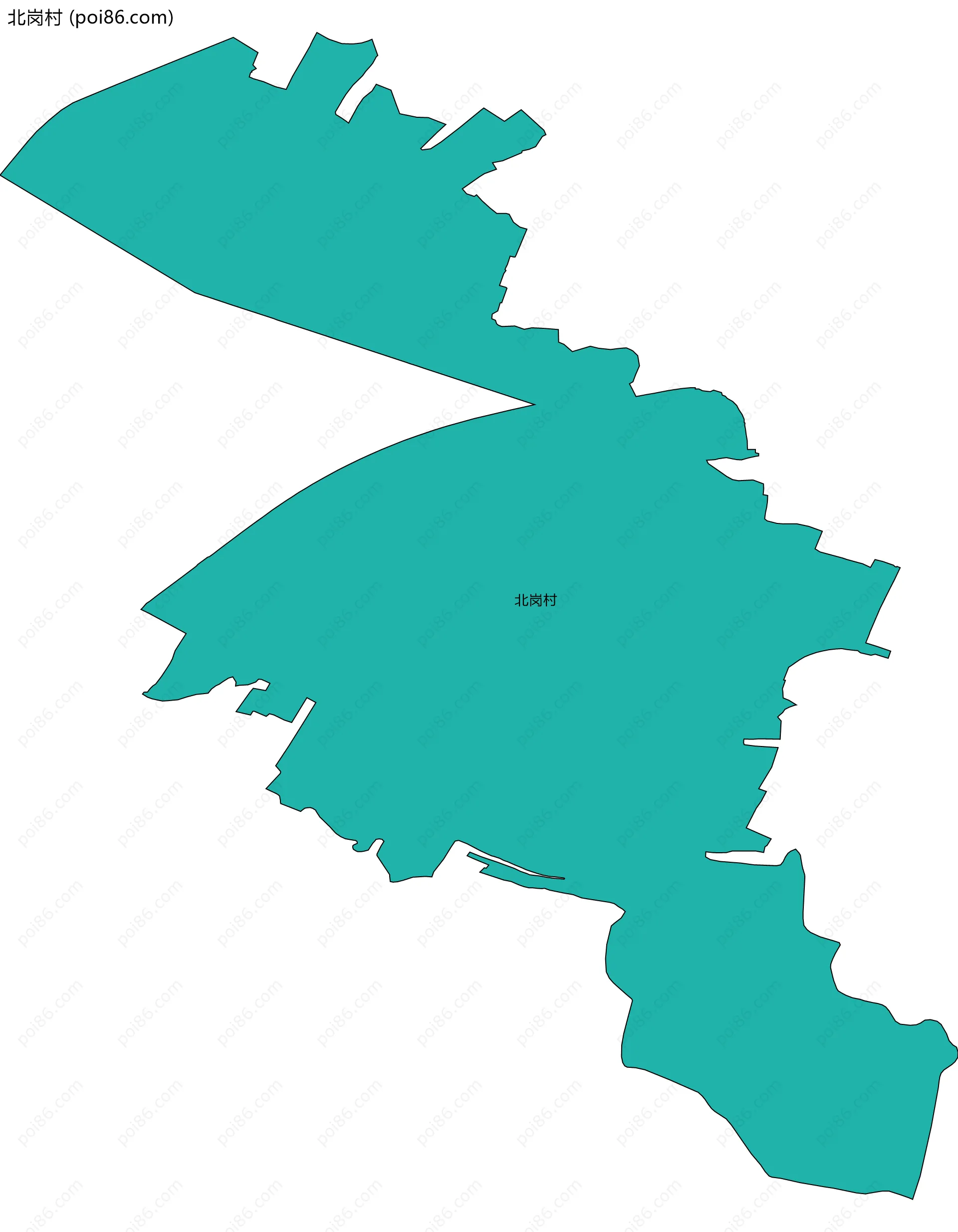 北岗村边界地图