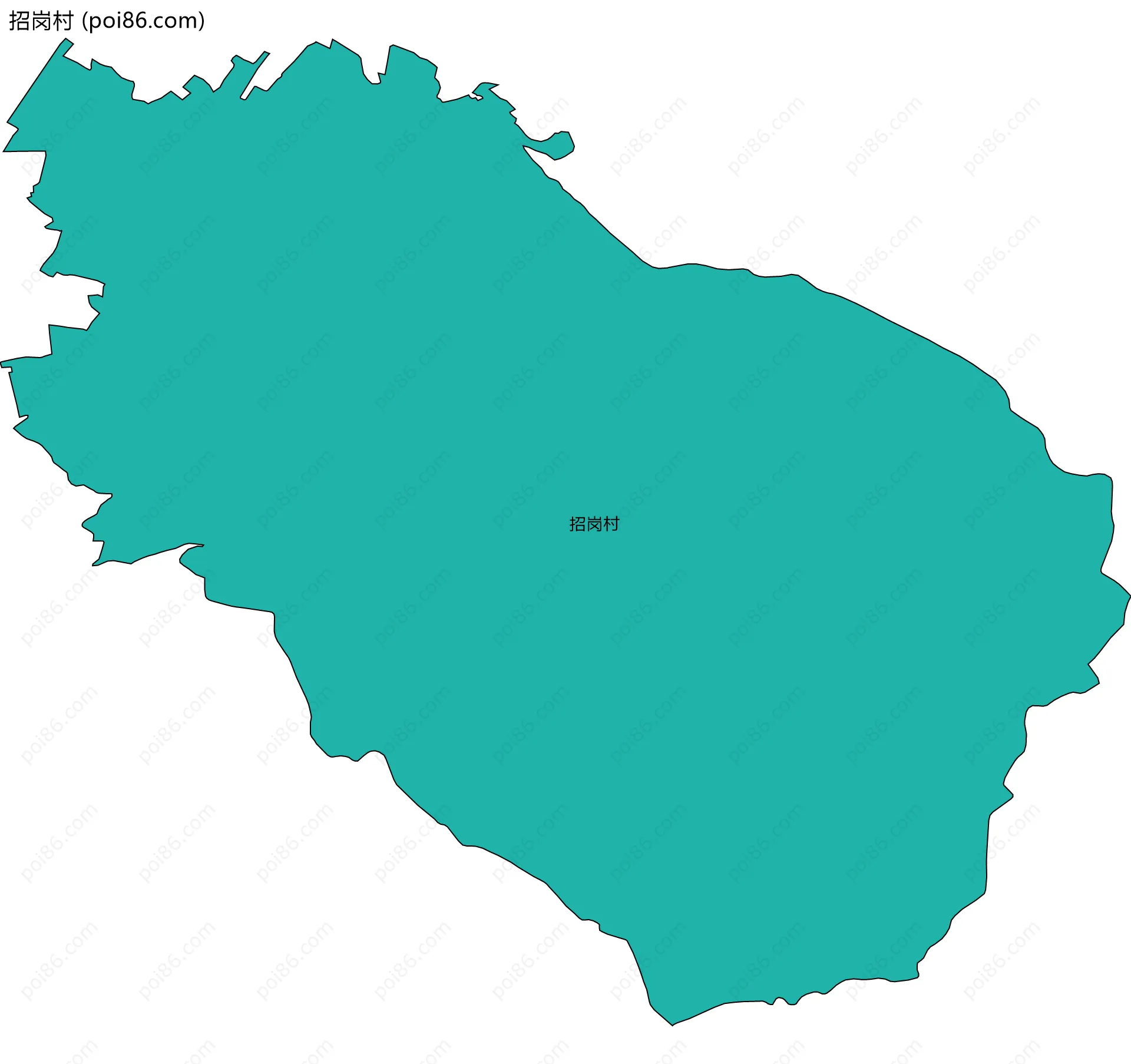 招岗村边界地图