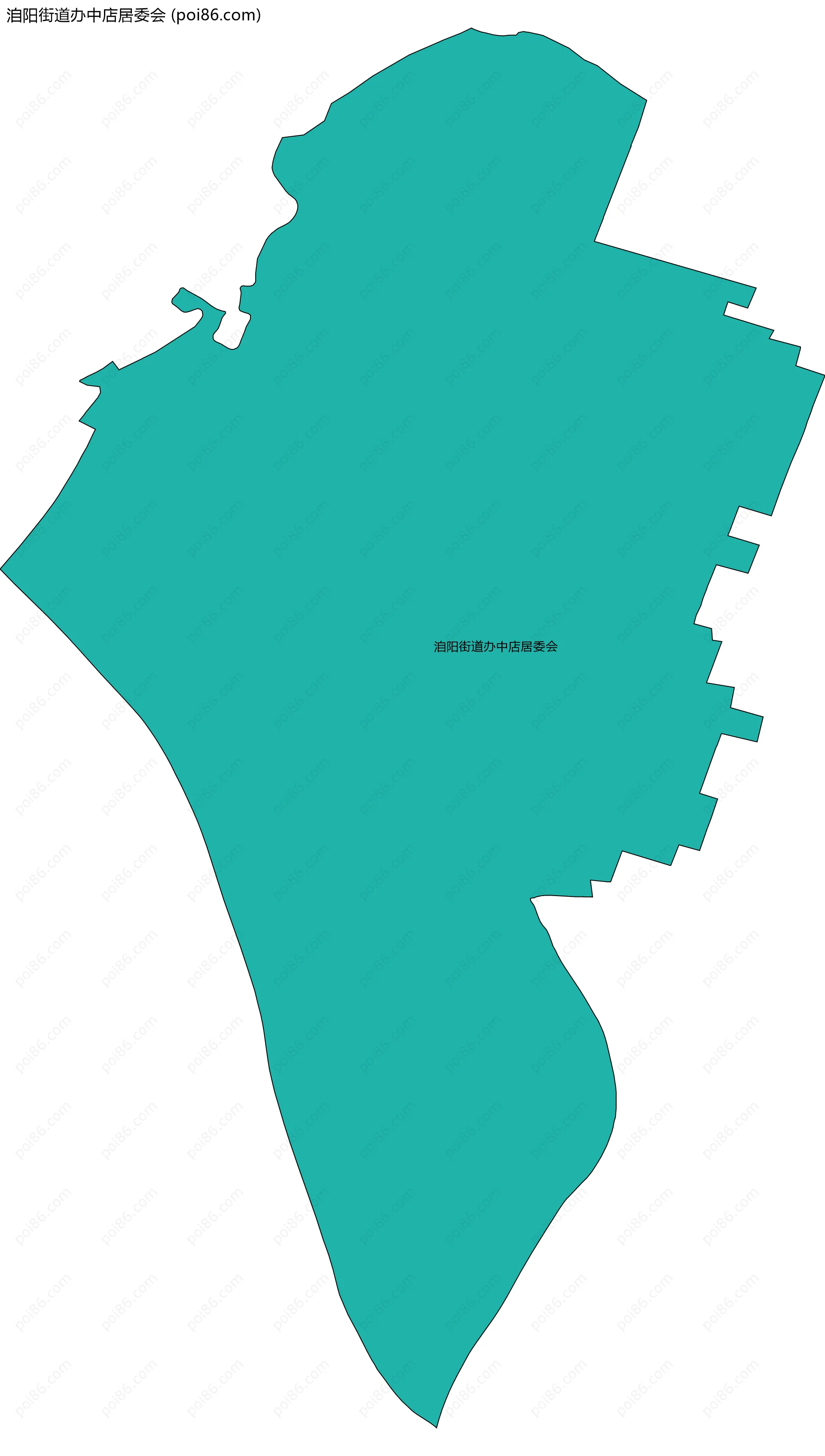 洎阳街道办中店居委会边界地图